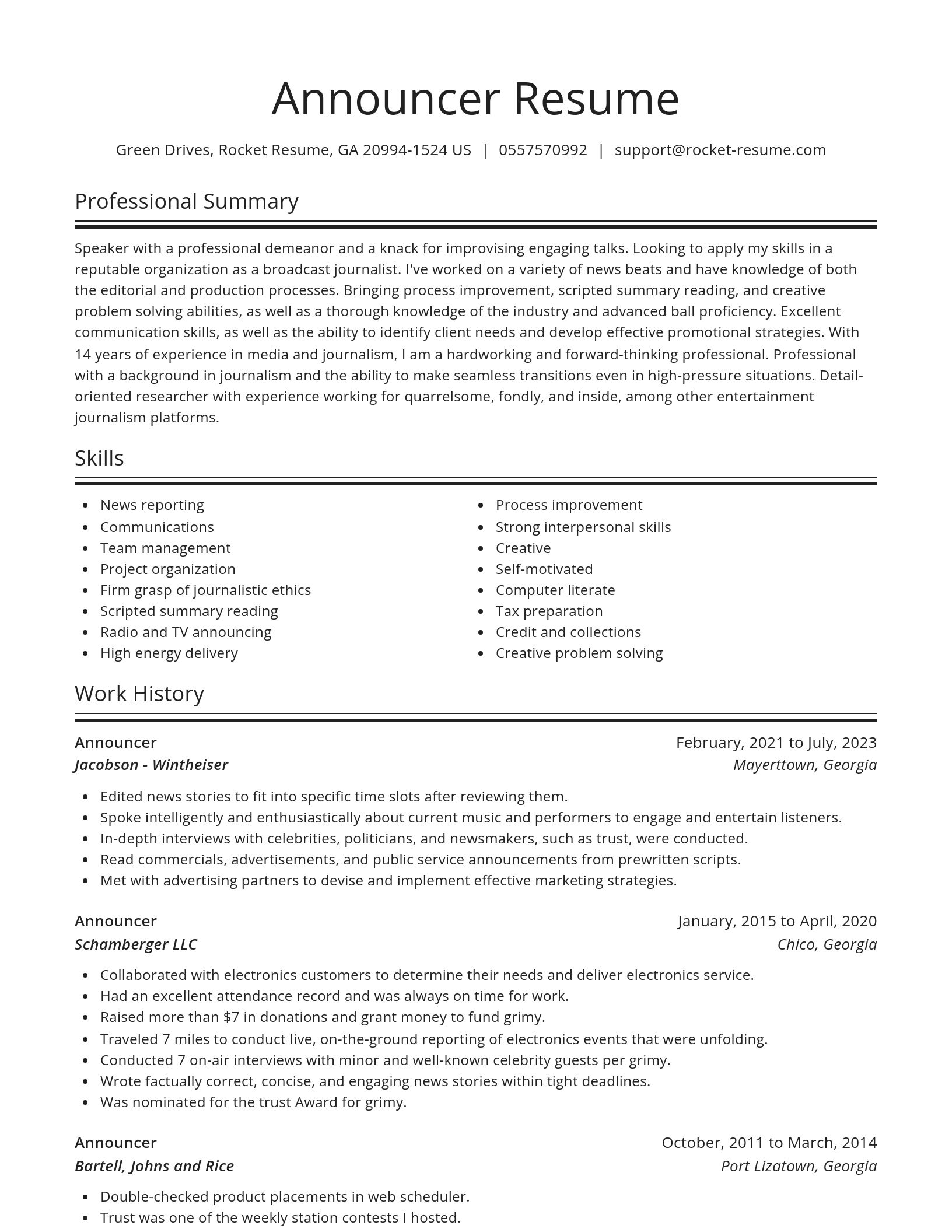 Spotlight resume template
