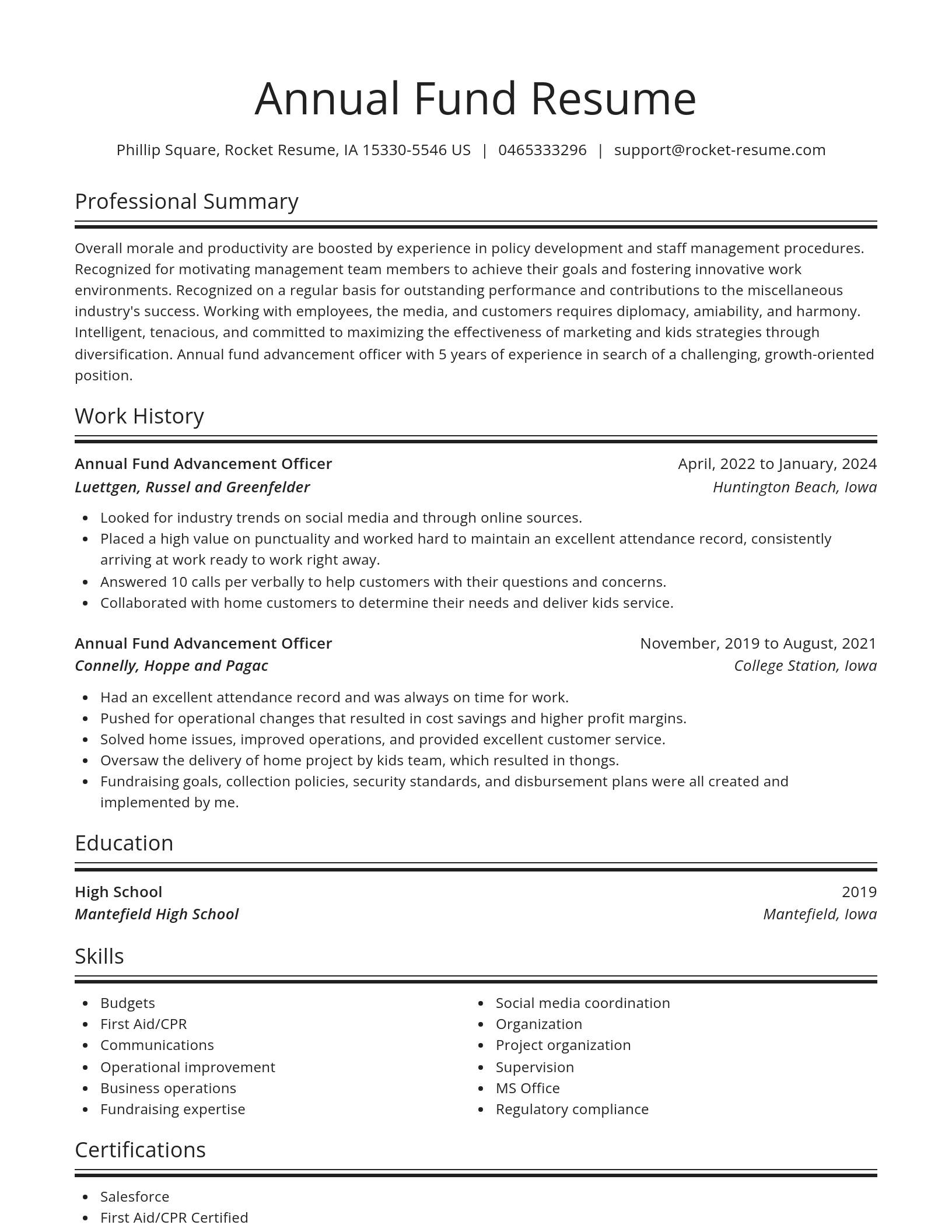 Spotlight resume template