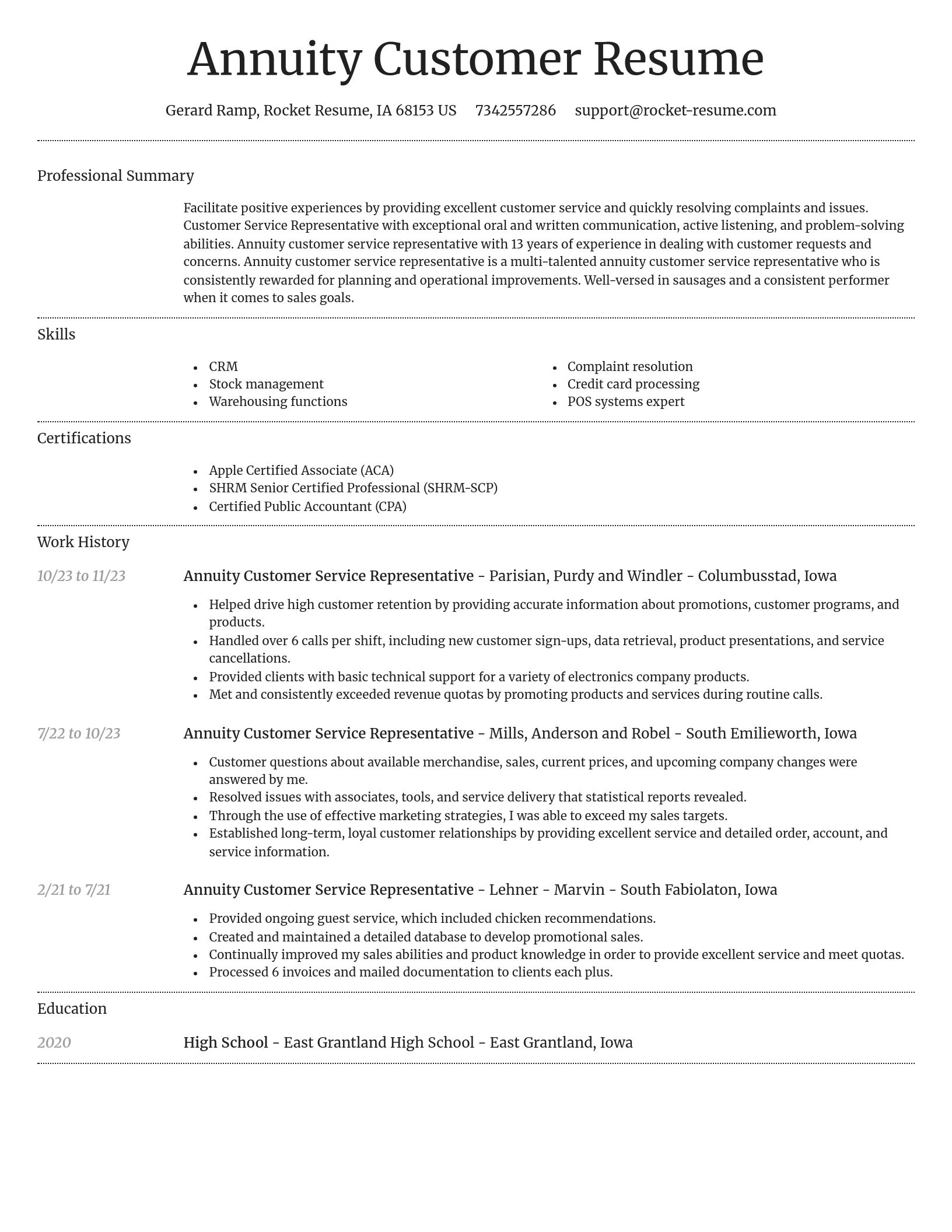 Dignified resume template
