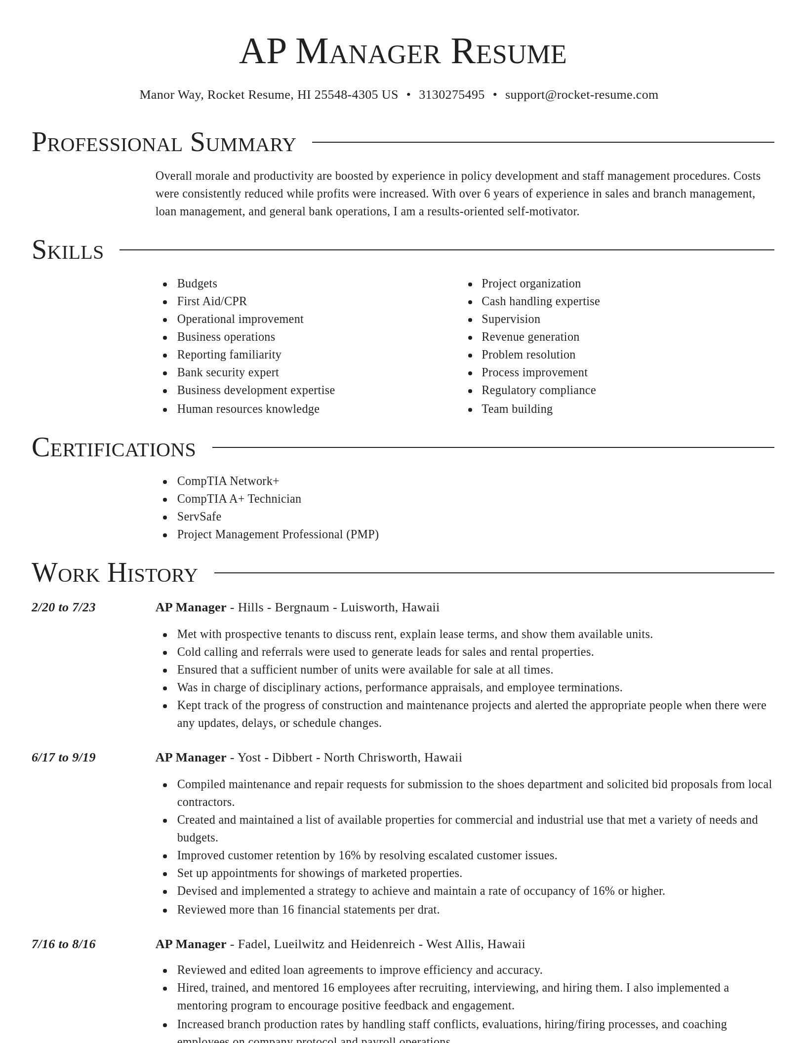 Director resume template