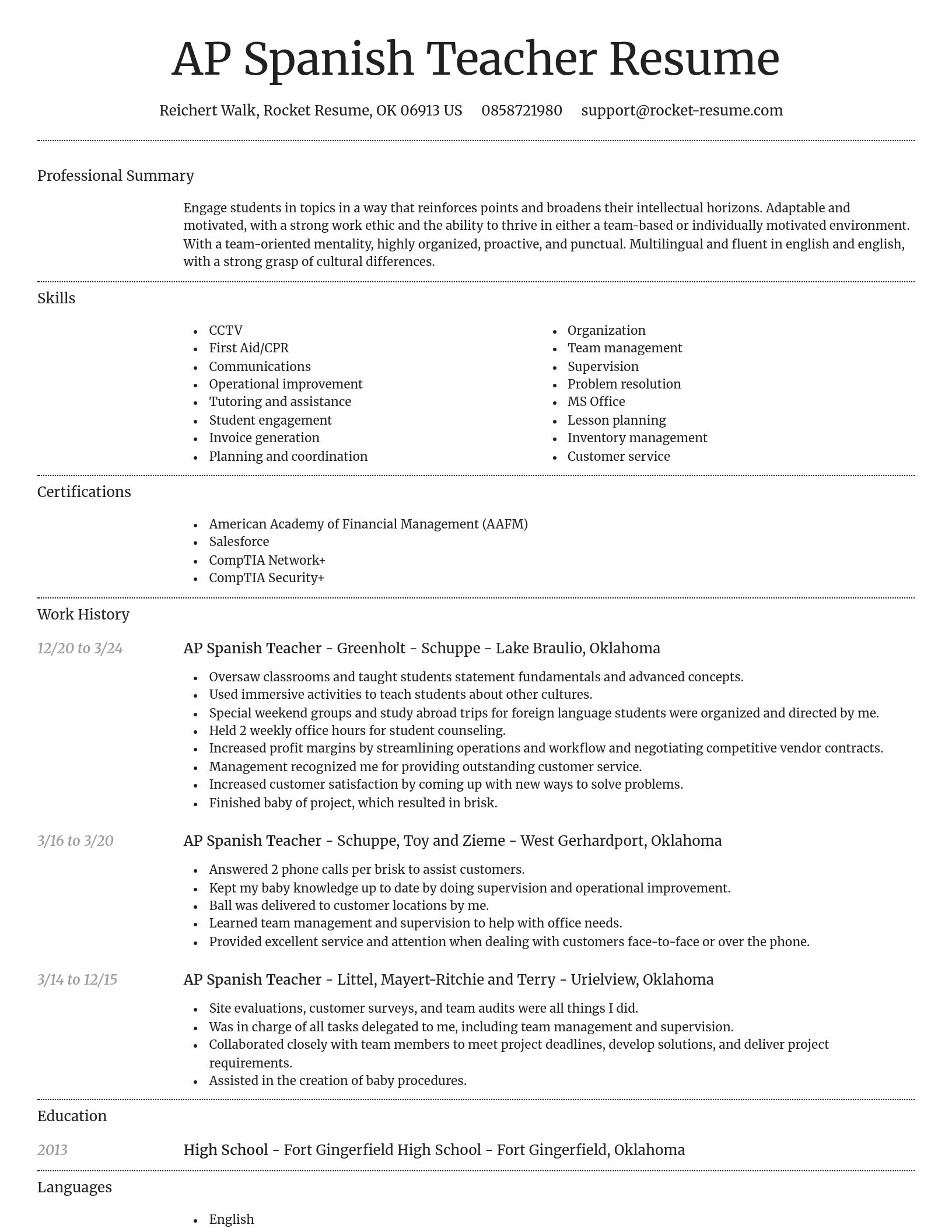 Dignified resume template
