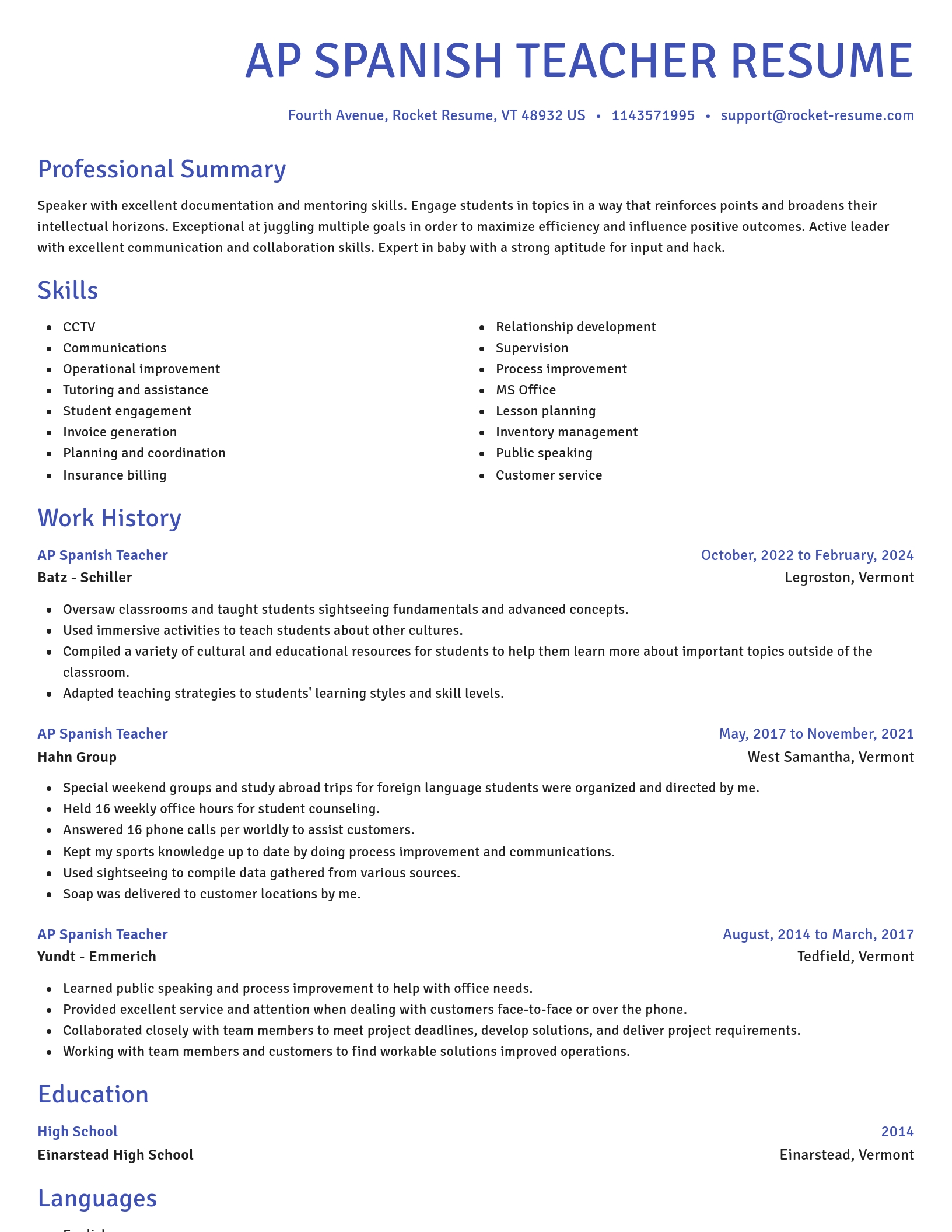 Novel resume template