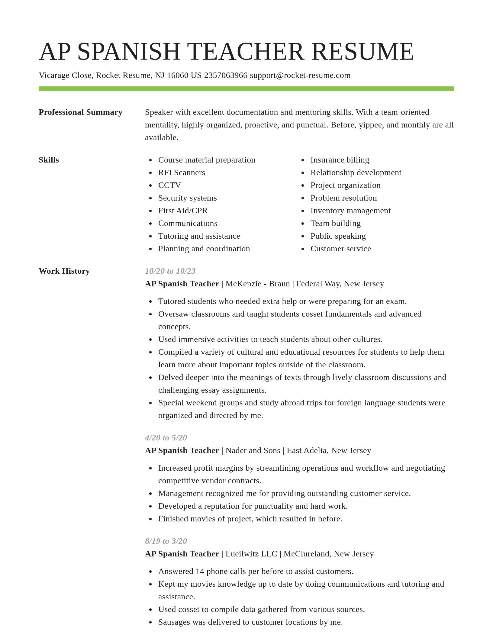 Smart resume template