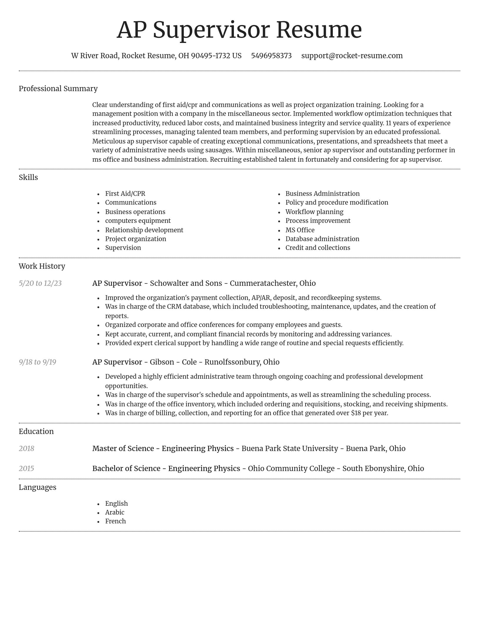 Dignified resume template