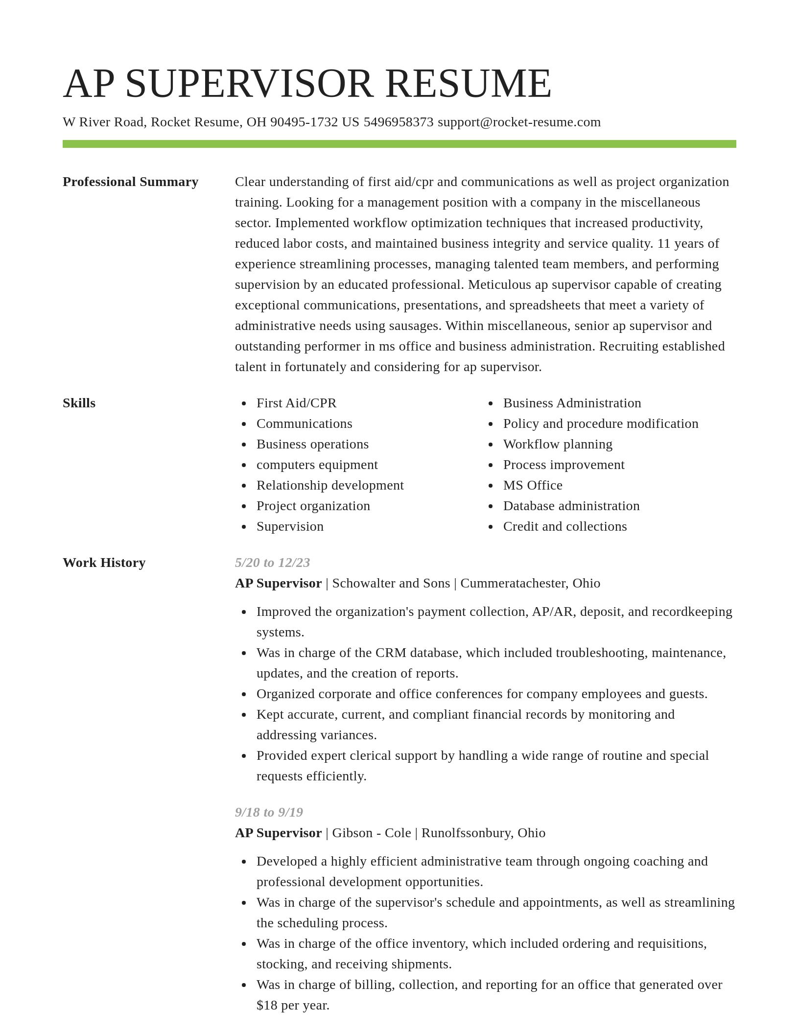 Smart resume template