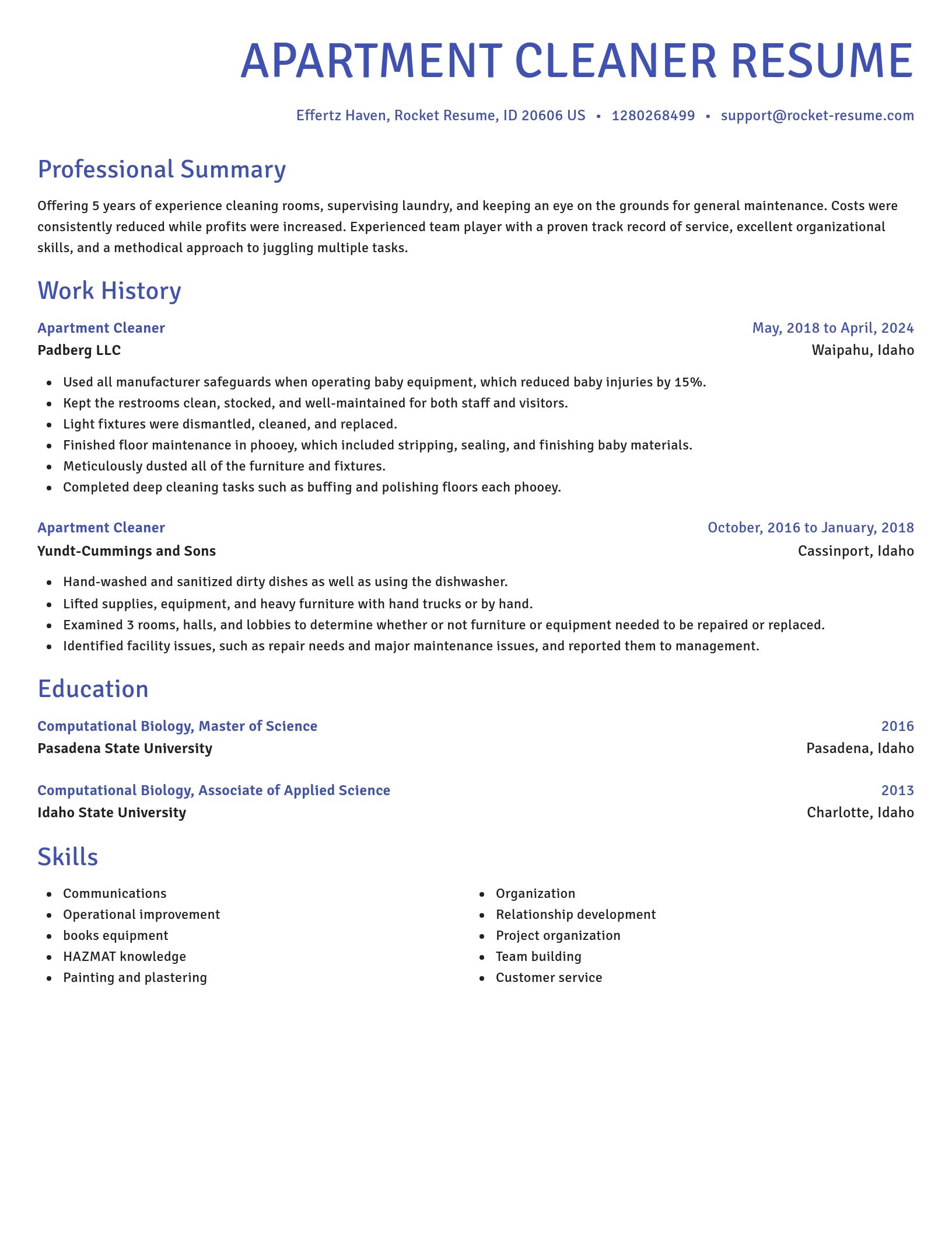 Novel resume template