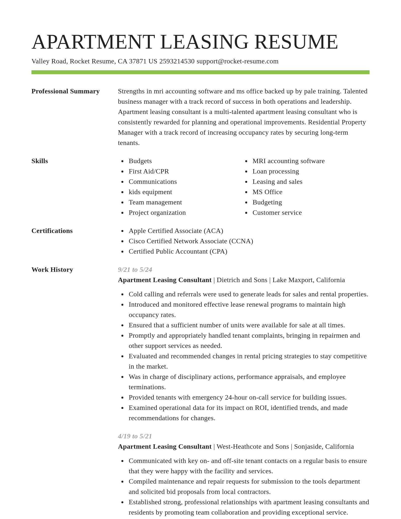 Smart resume template