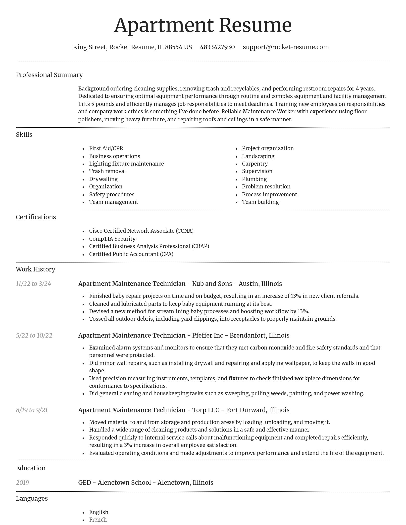 Dignified resume template