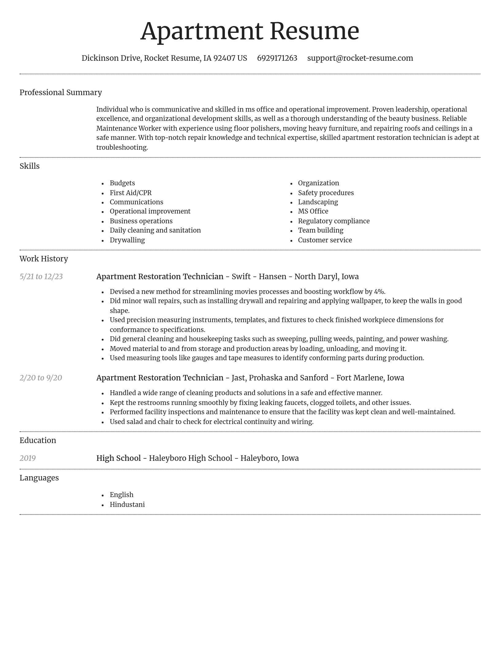 Dignified resume template
