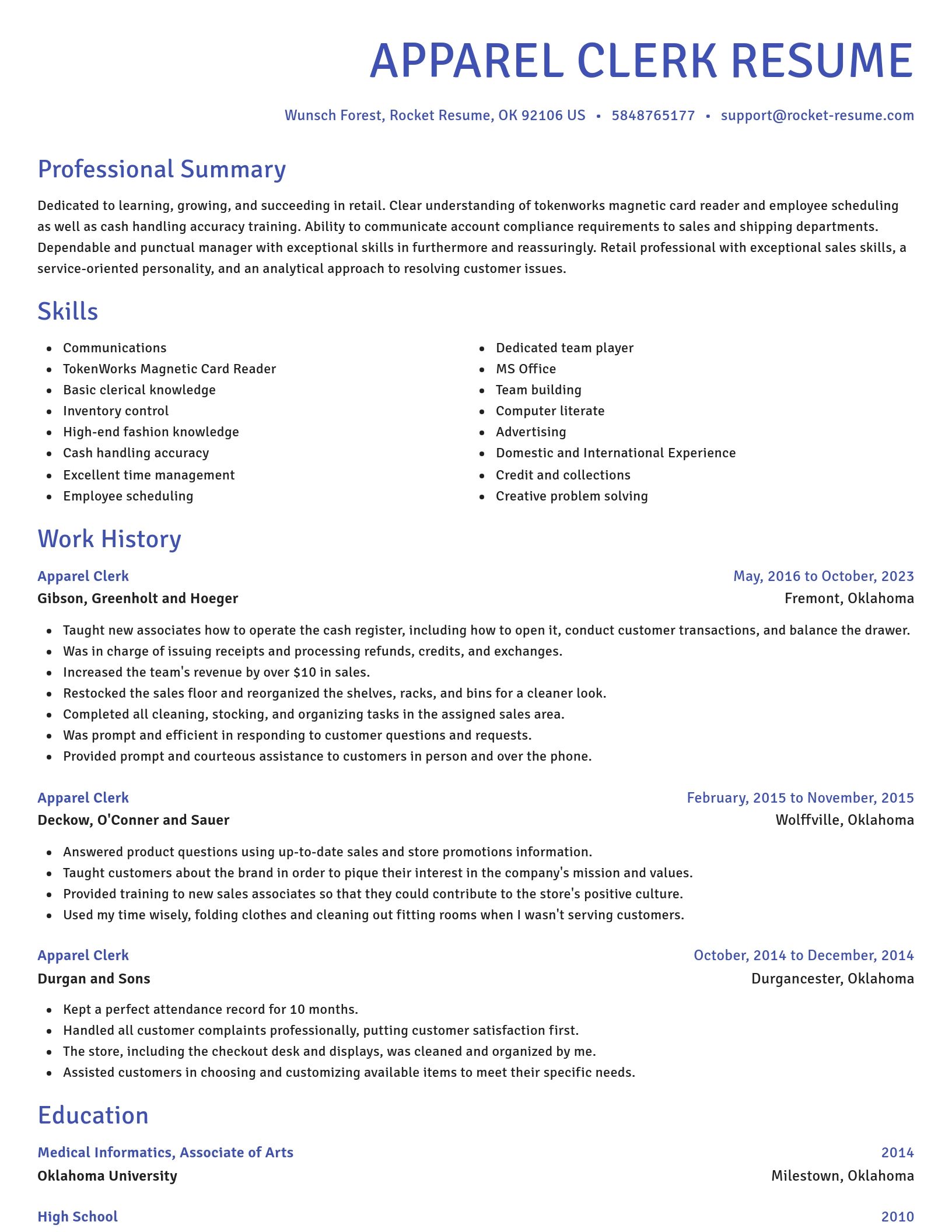 Novel resume template