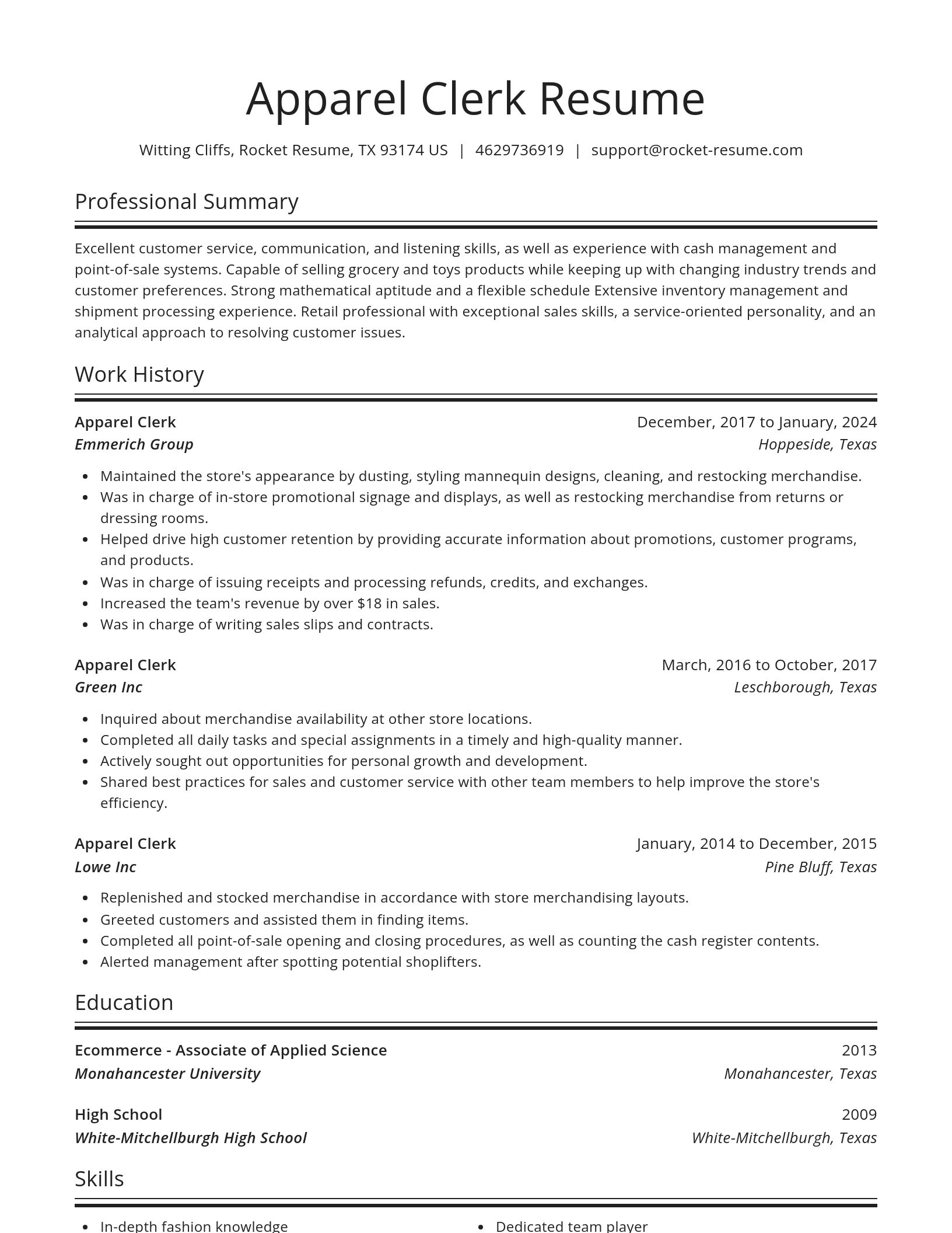Spotlight resume template