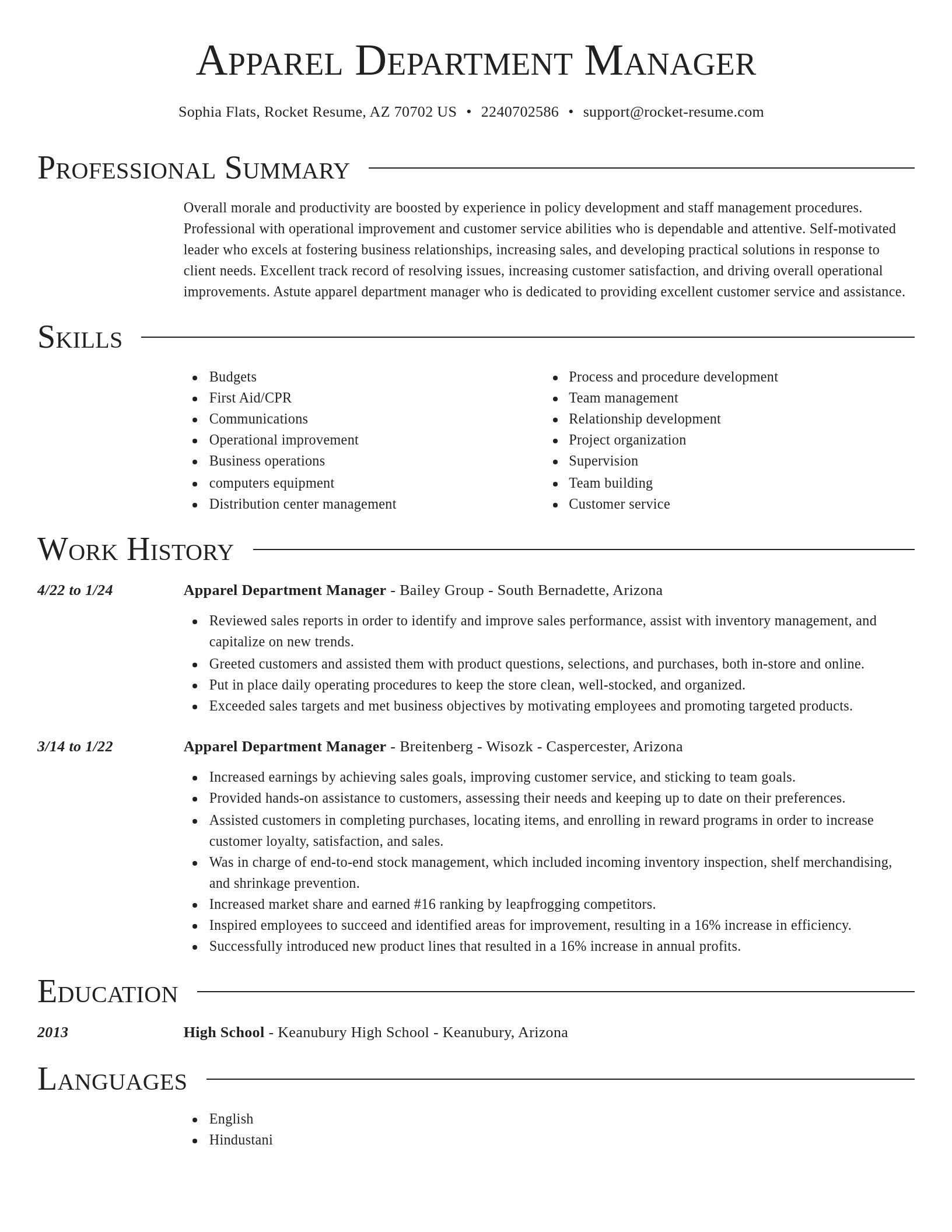 Director resume template