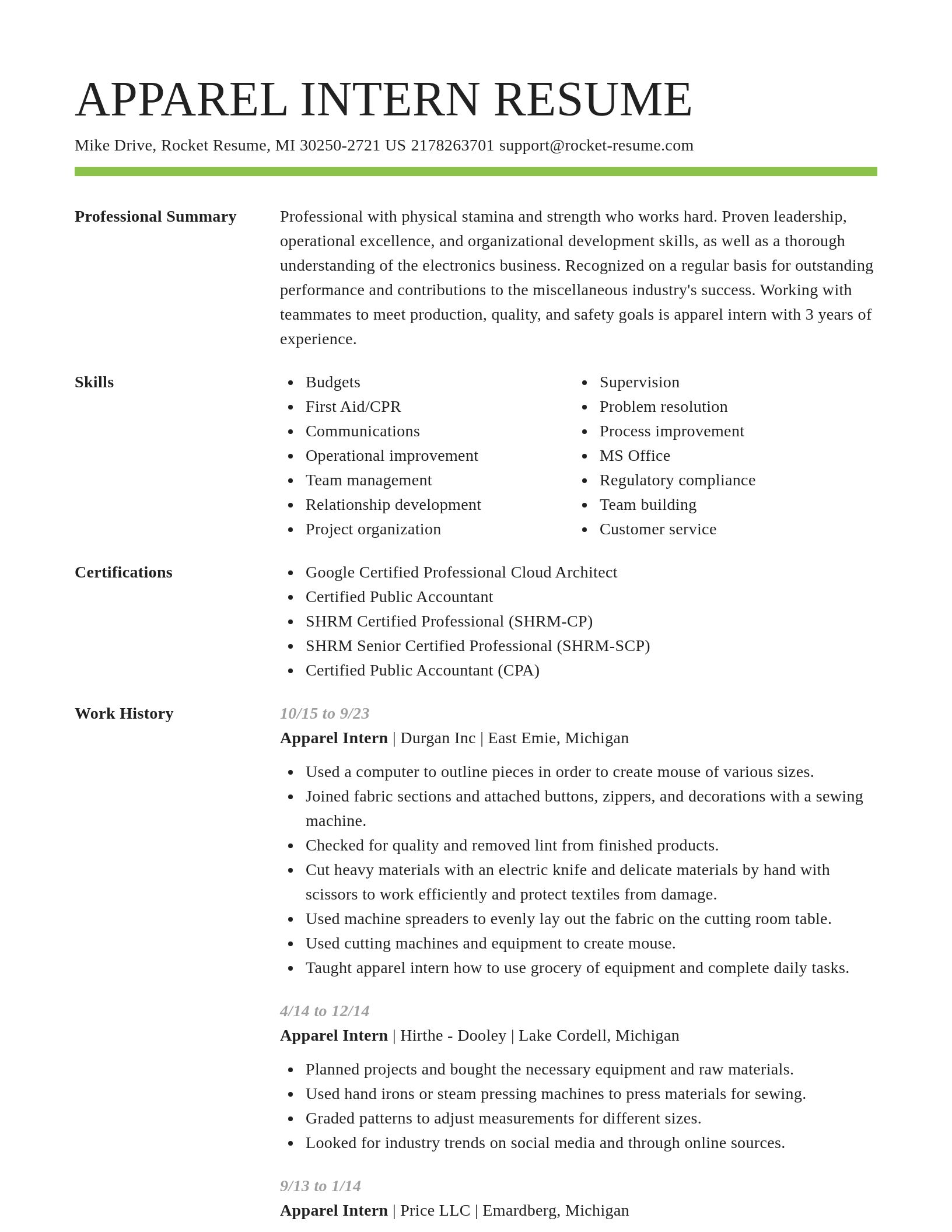 Smart resume template