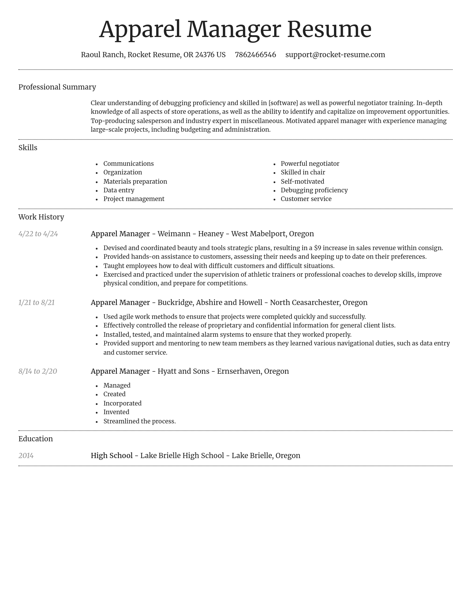 Dignified resume template