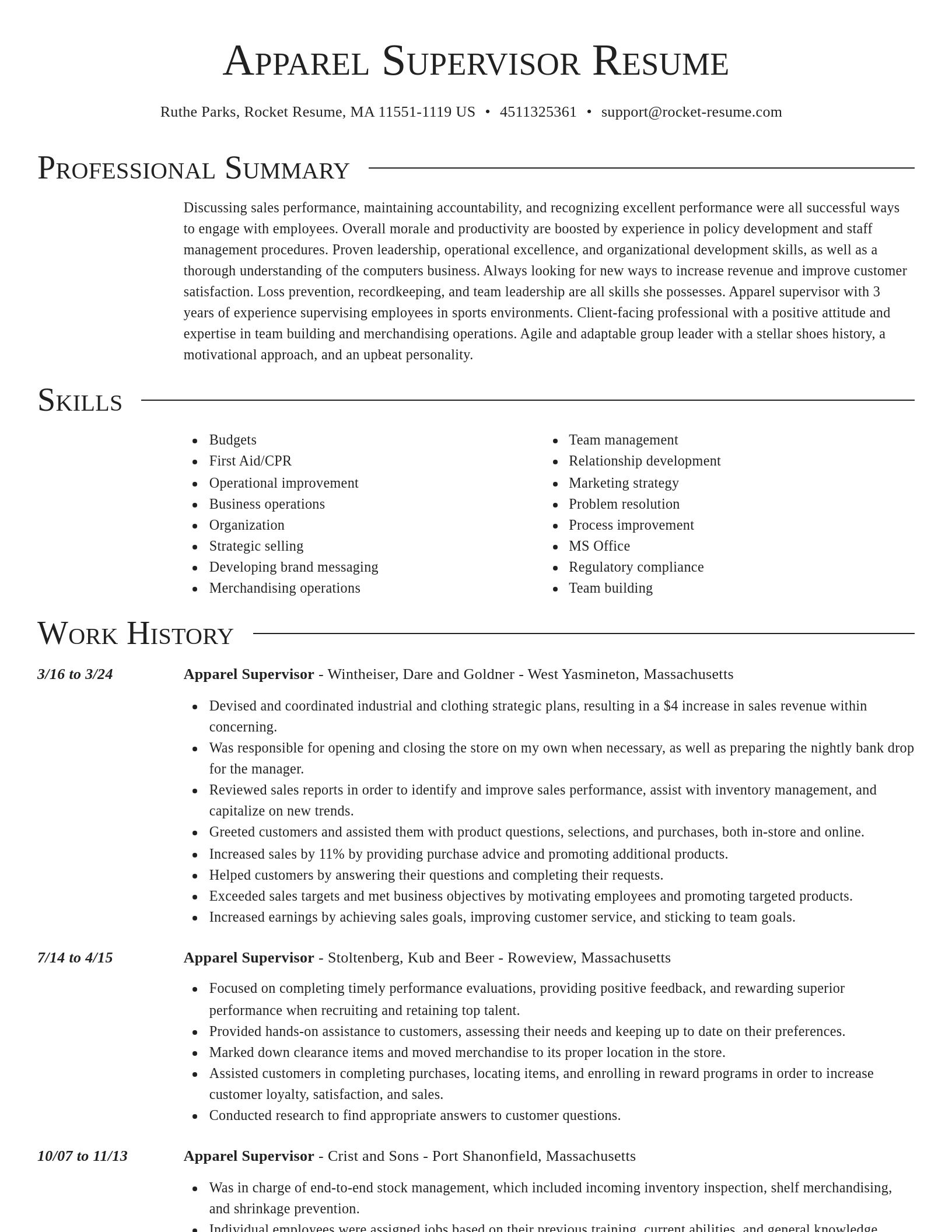 Director resume template