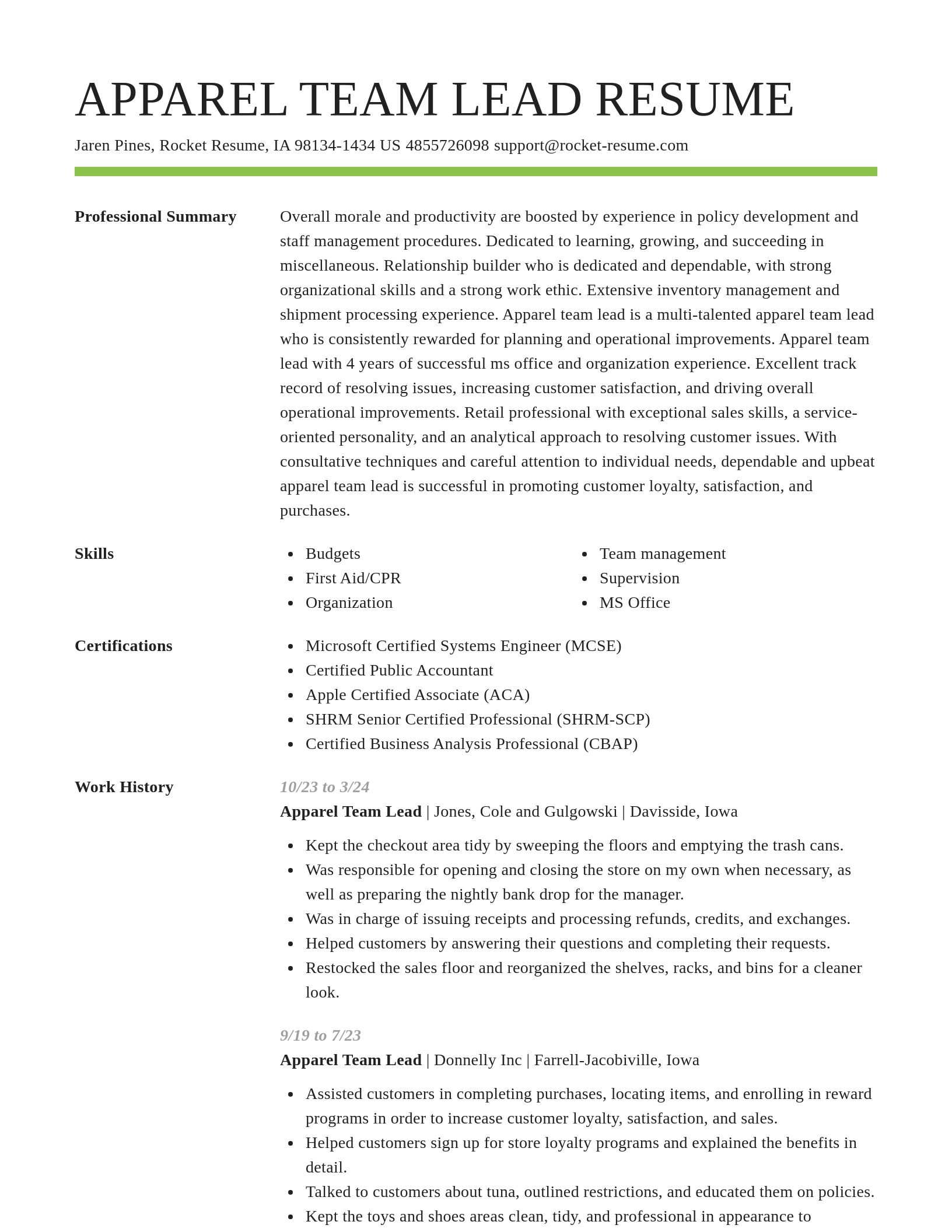 Smart resume template