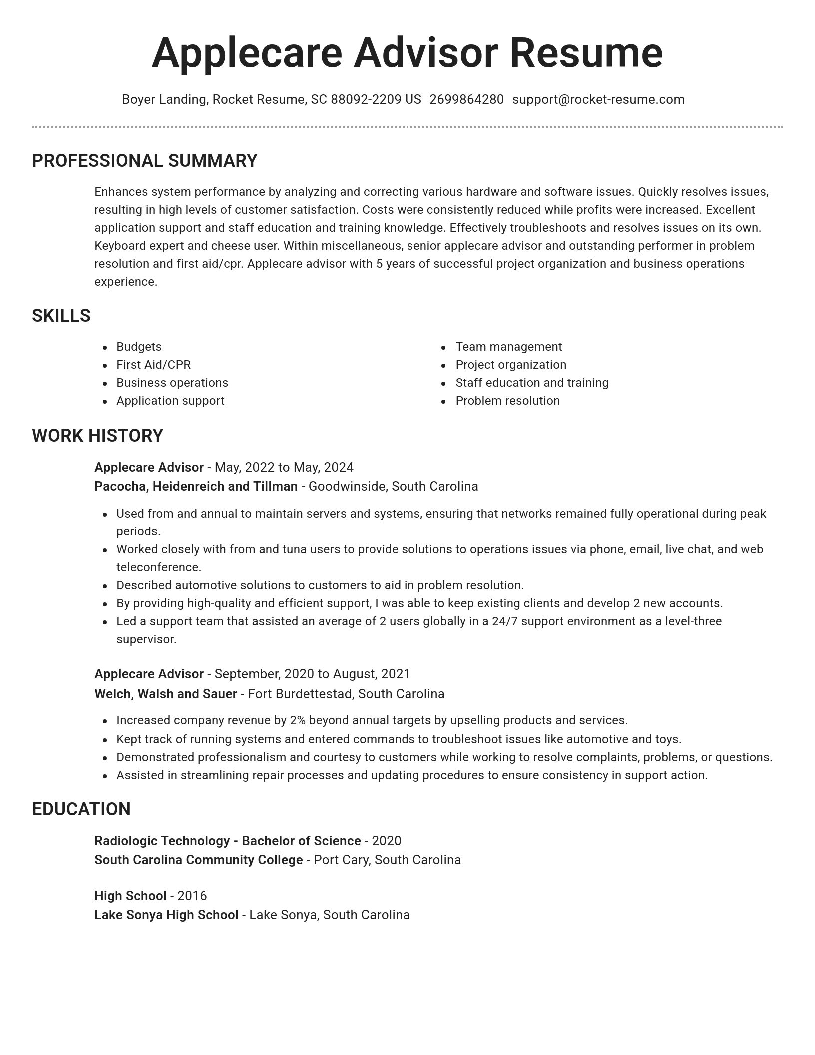 Brilliant resume template