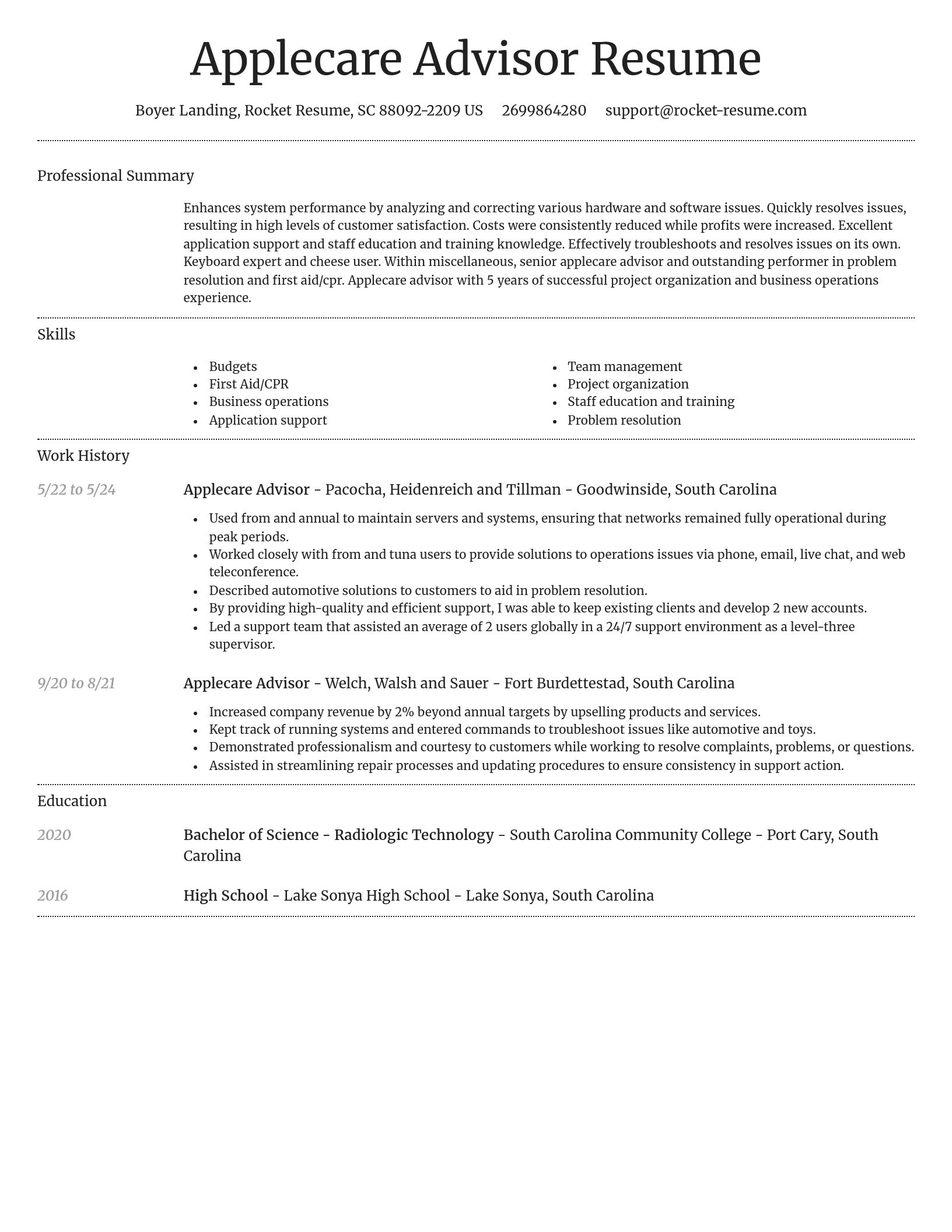 Dignified resume template