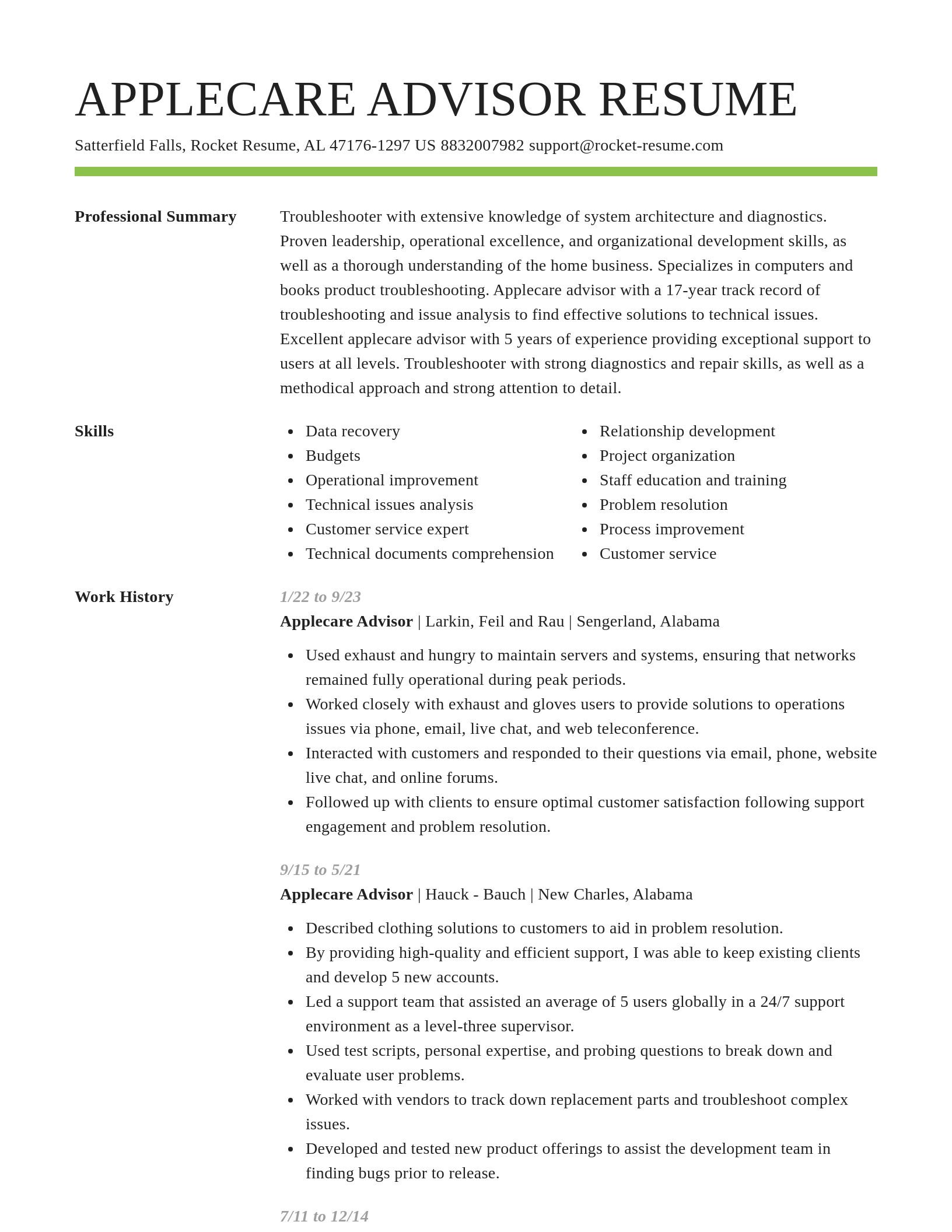 Smart resume template