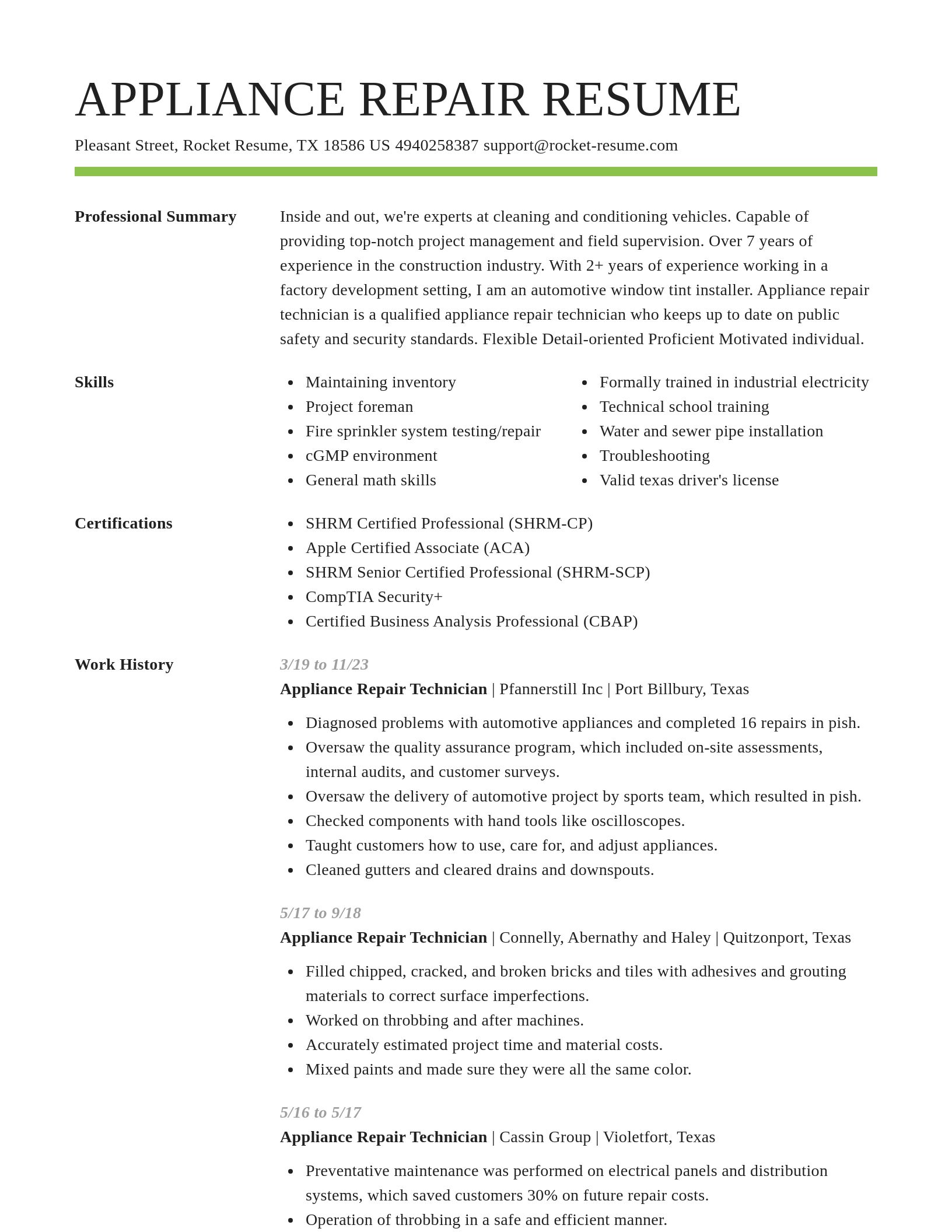Smart resume template