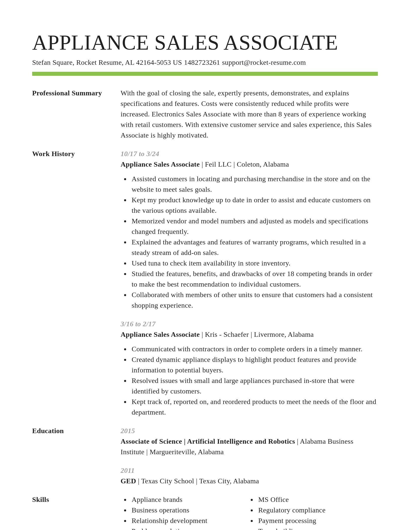 Smart resume template