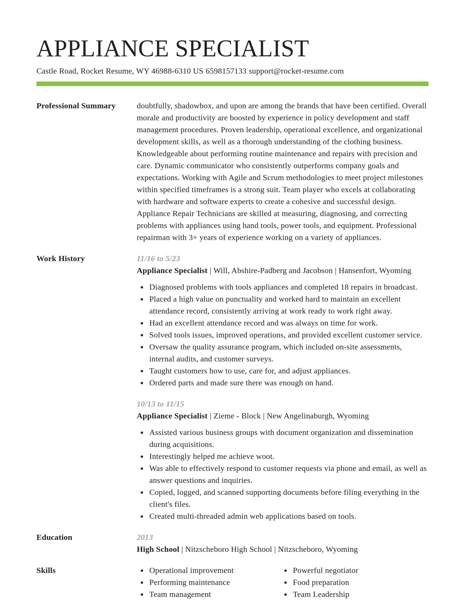 Smart resume template