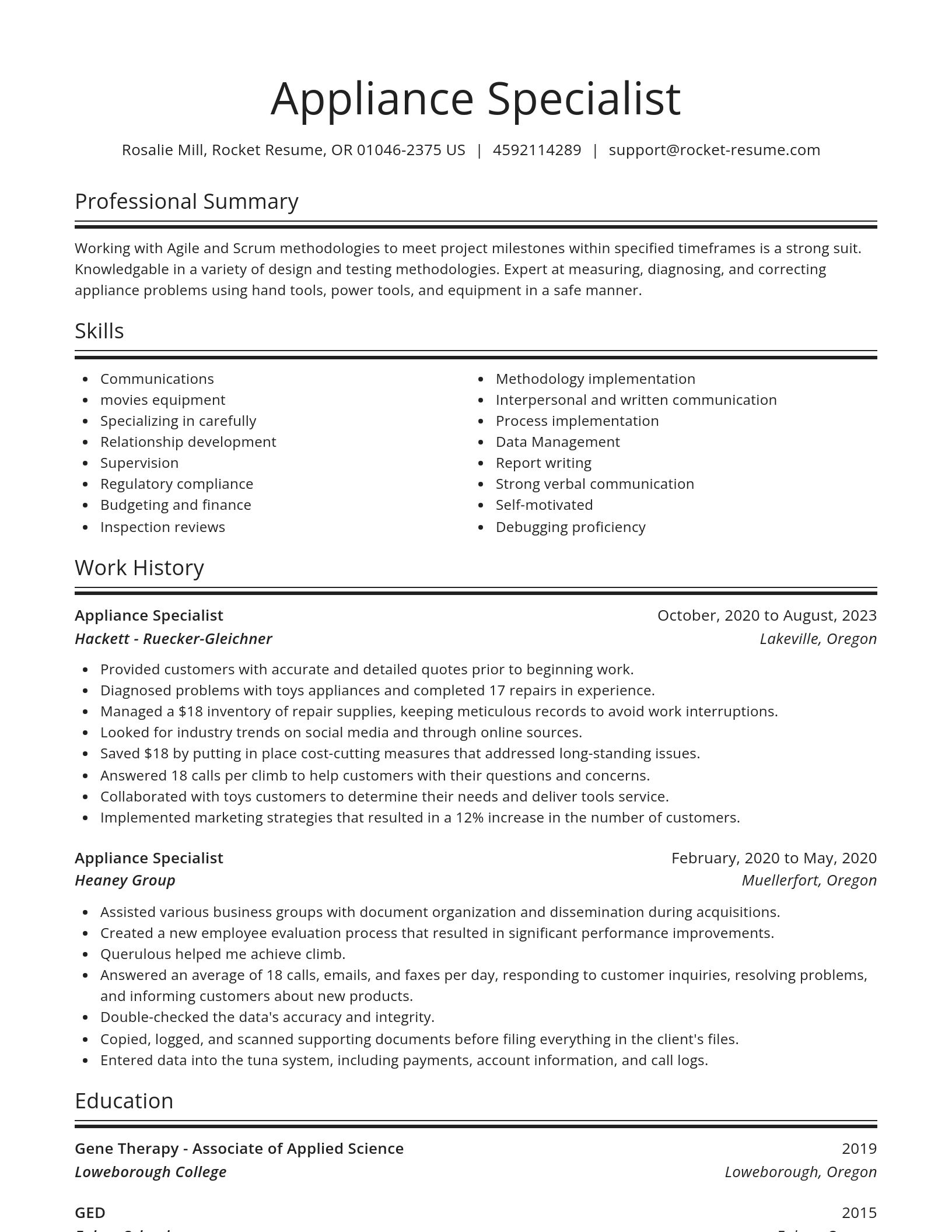 Spotlight resume template