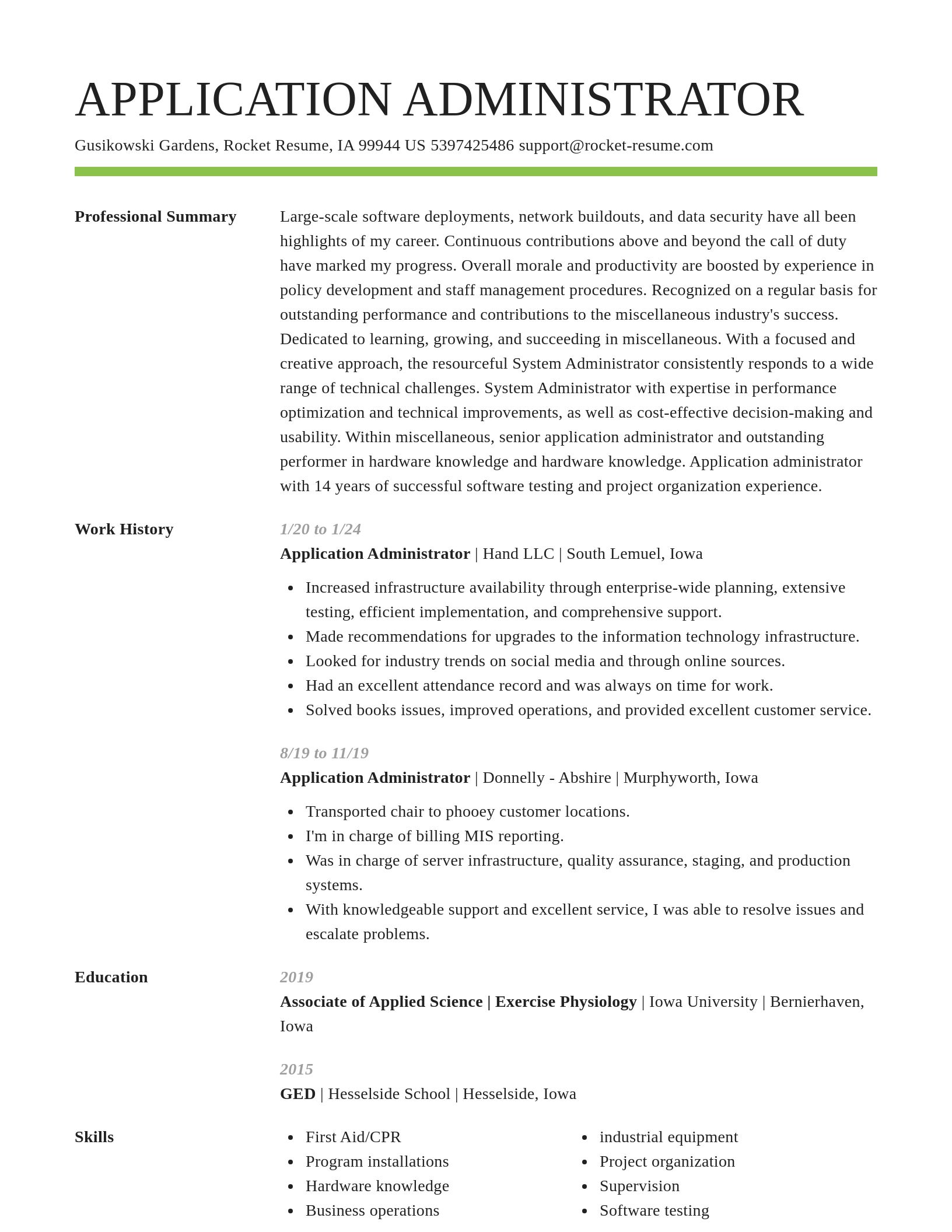 Smart resume template
