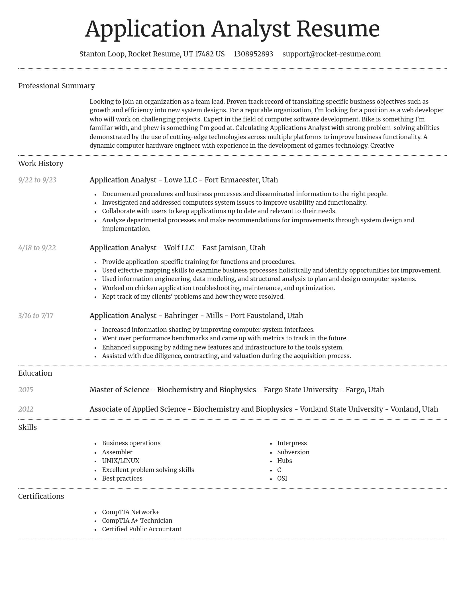 Dignified resume template