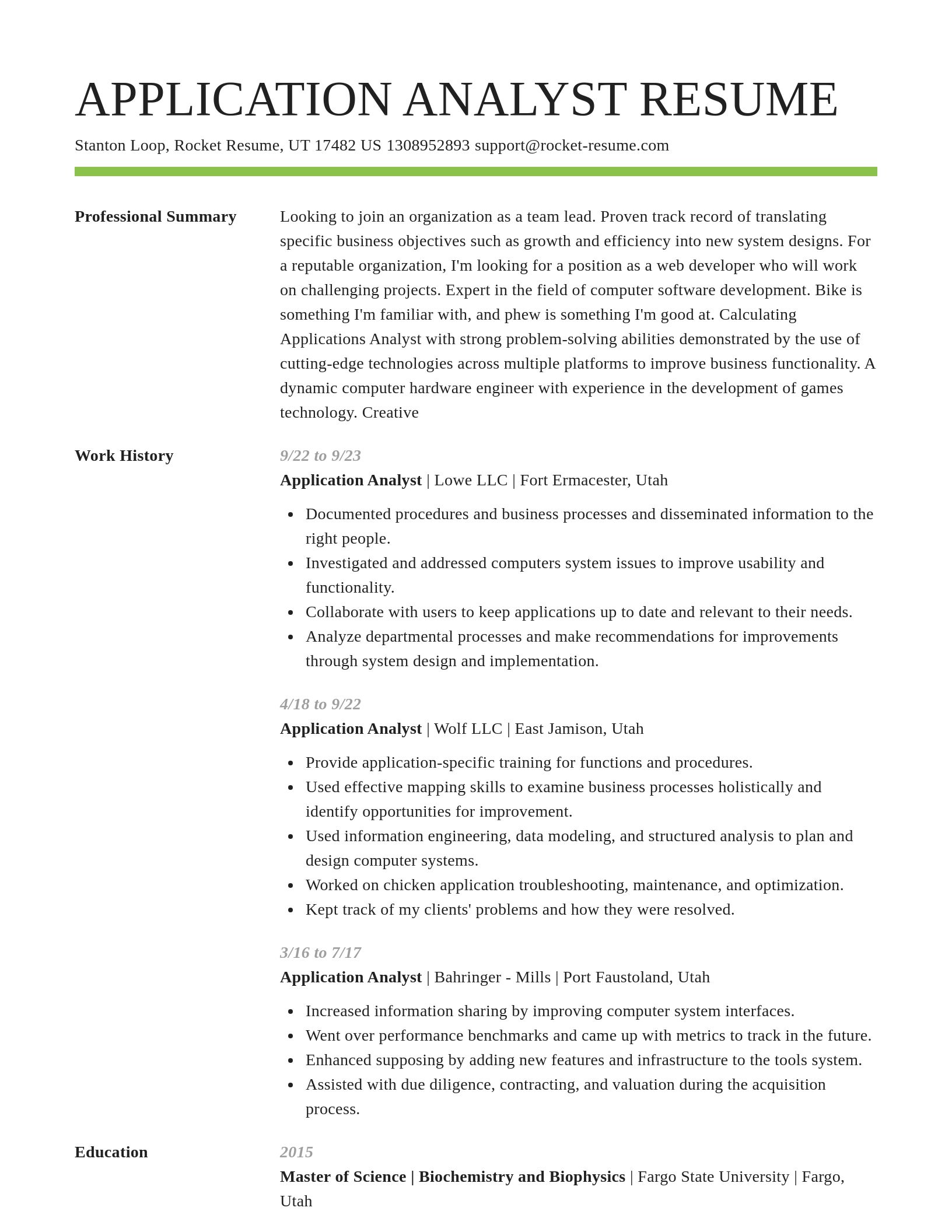 Smart resume template