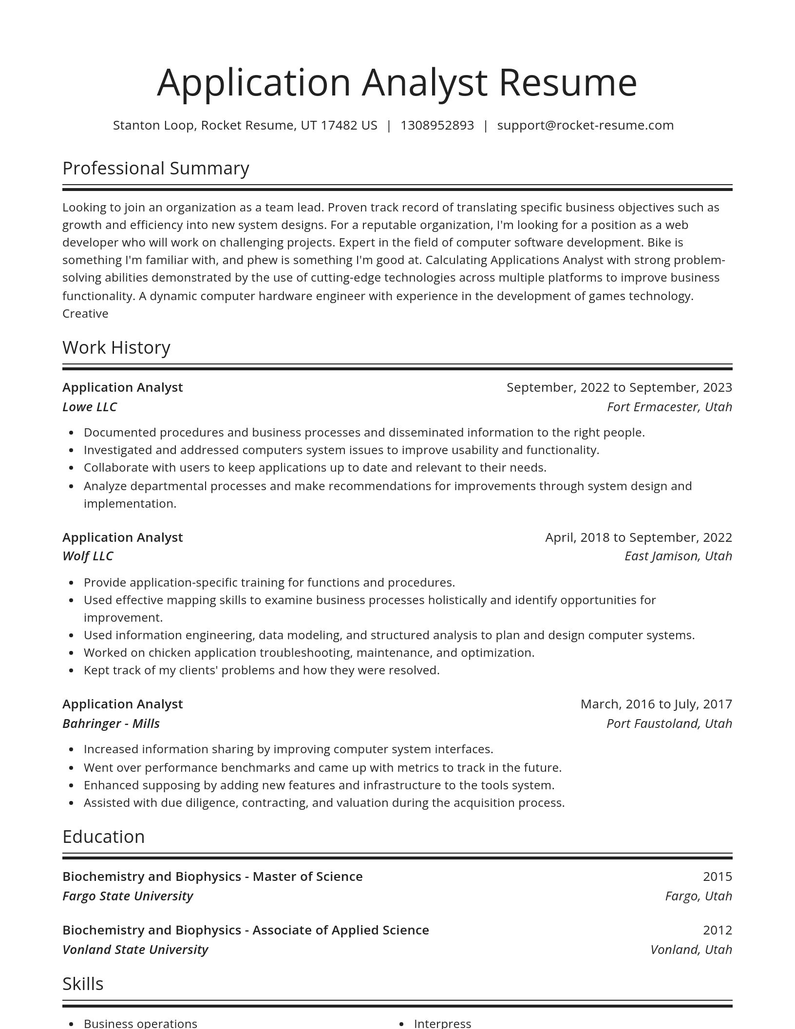 Spotlight resume template