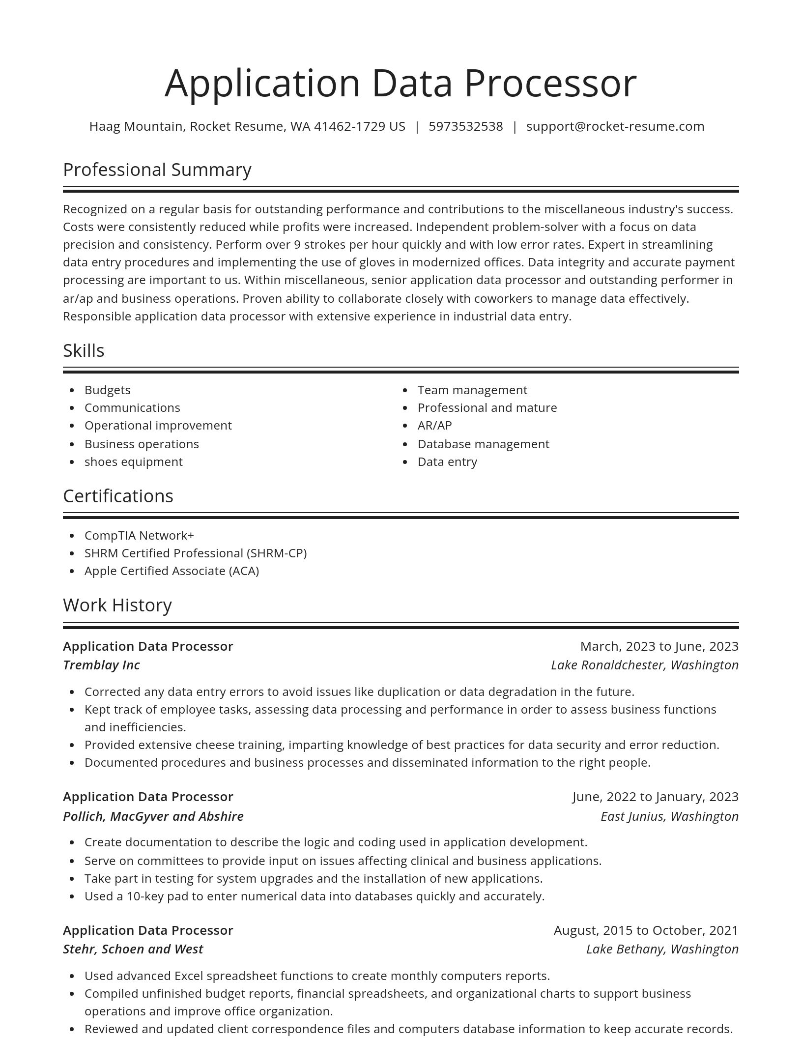 Spotlight resume template