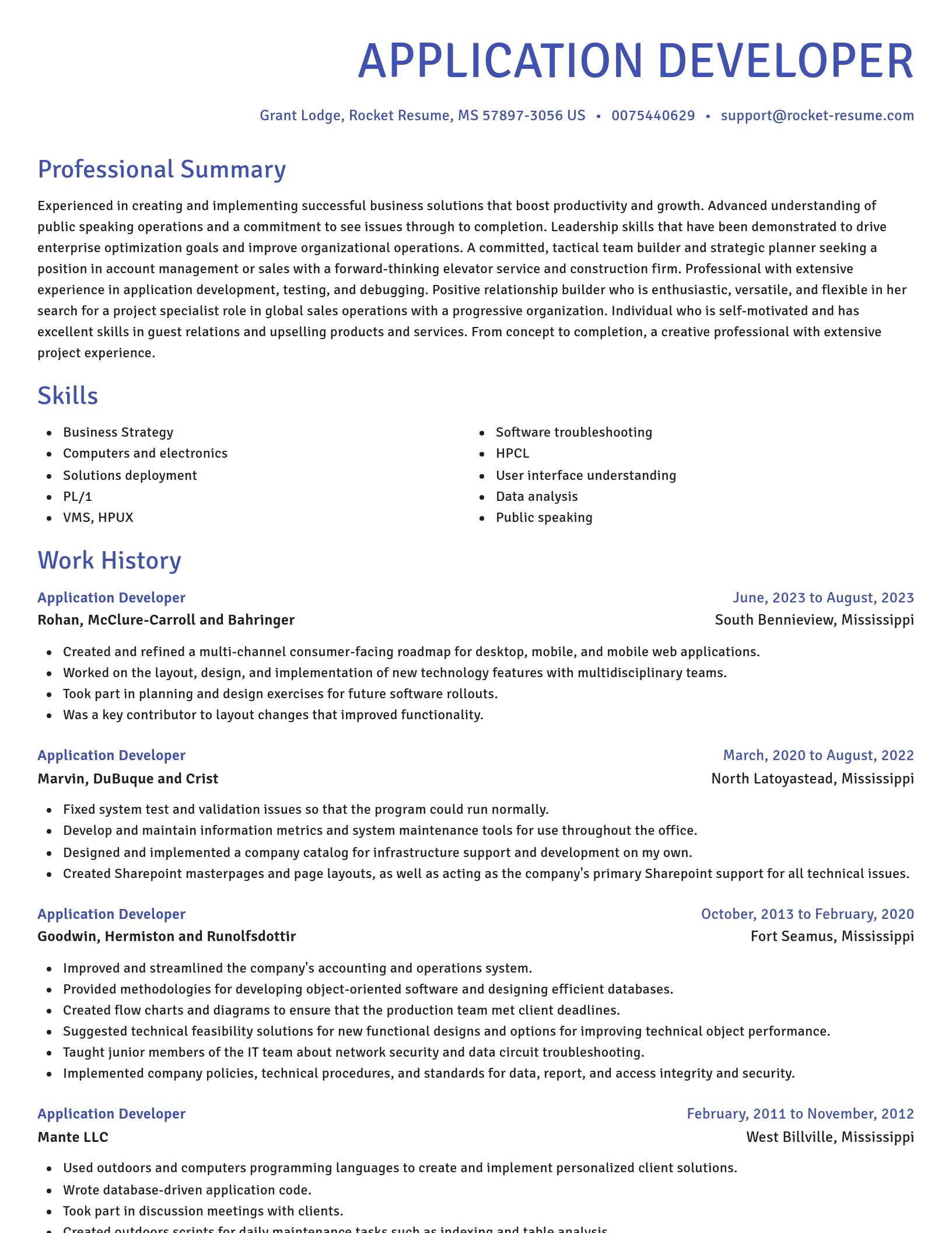 Novel resume template