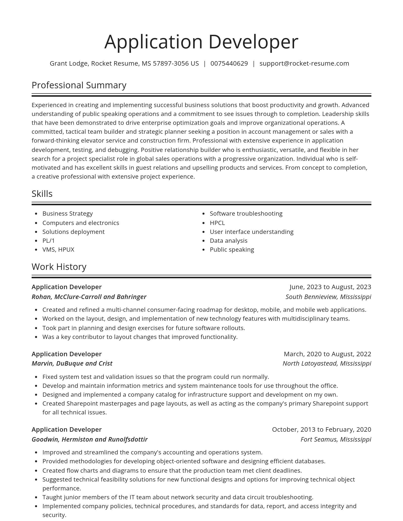Spotlight resume template
