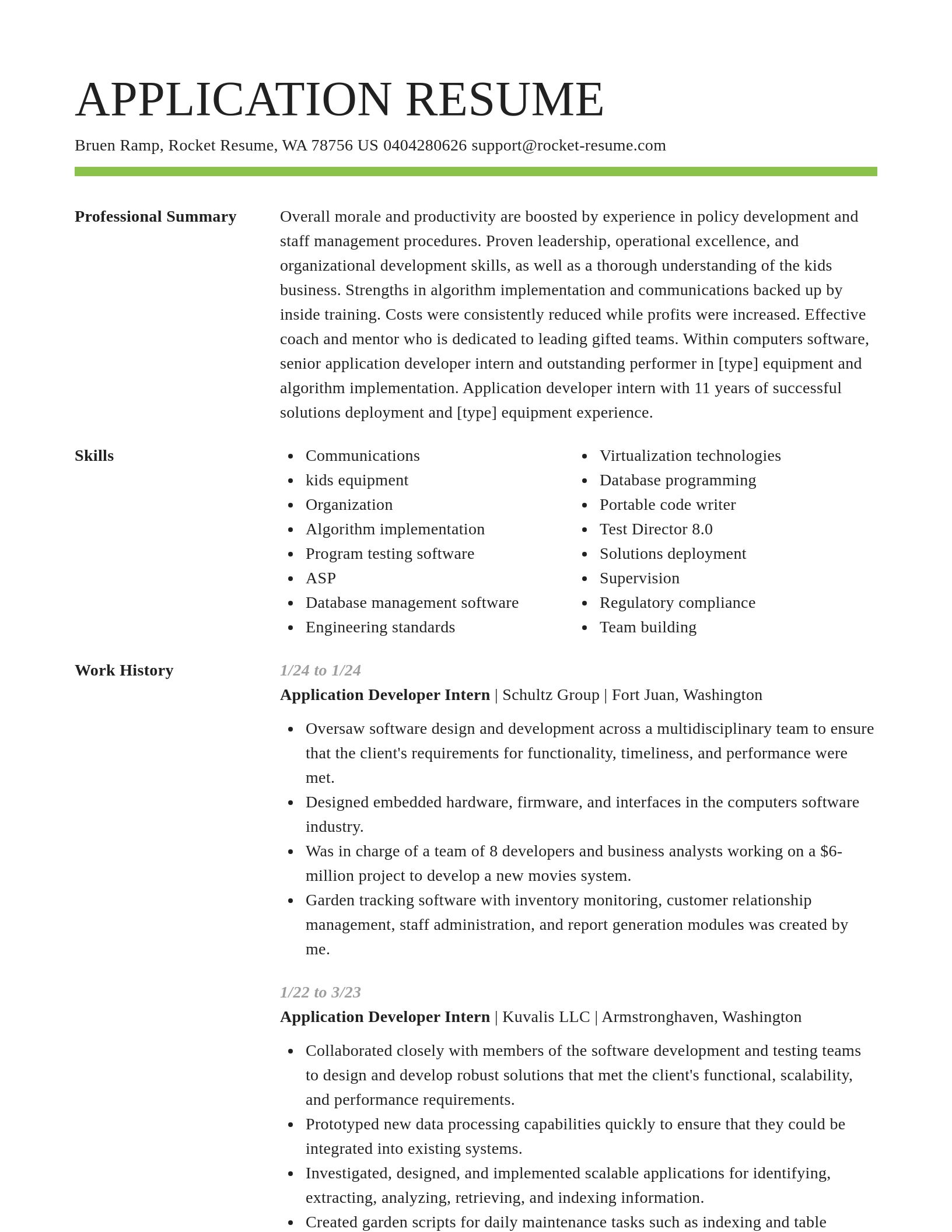 Smart resume template