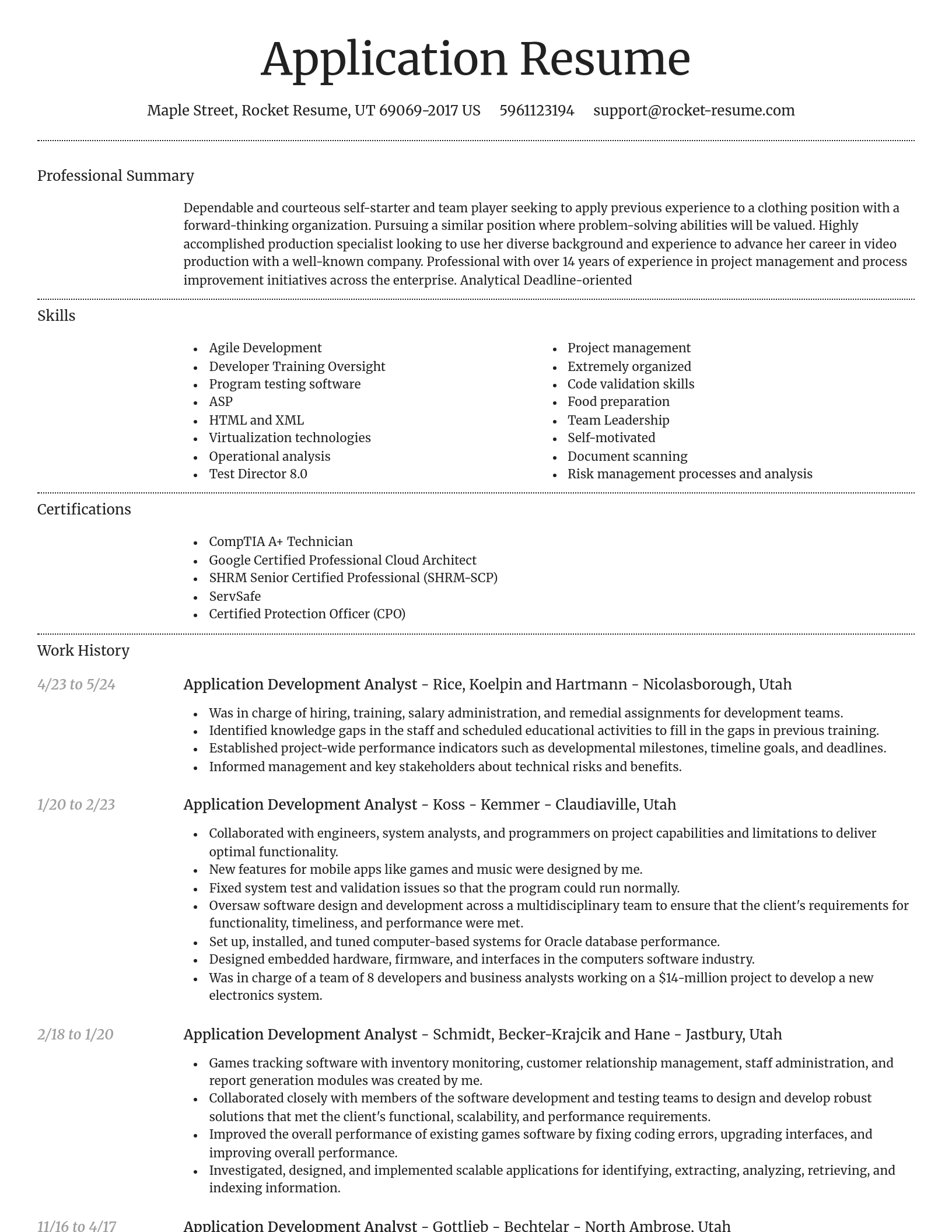Dignified resume template