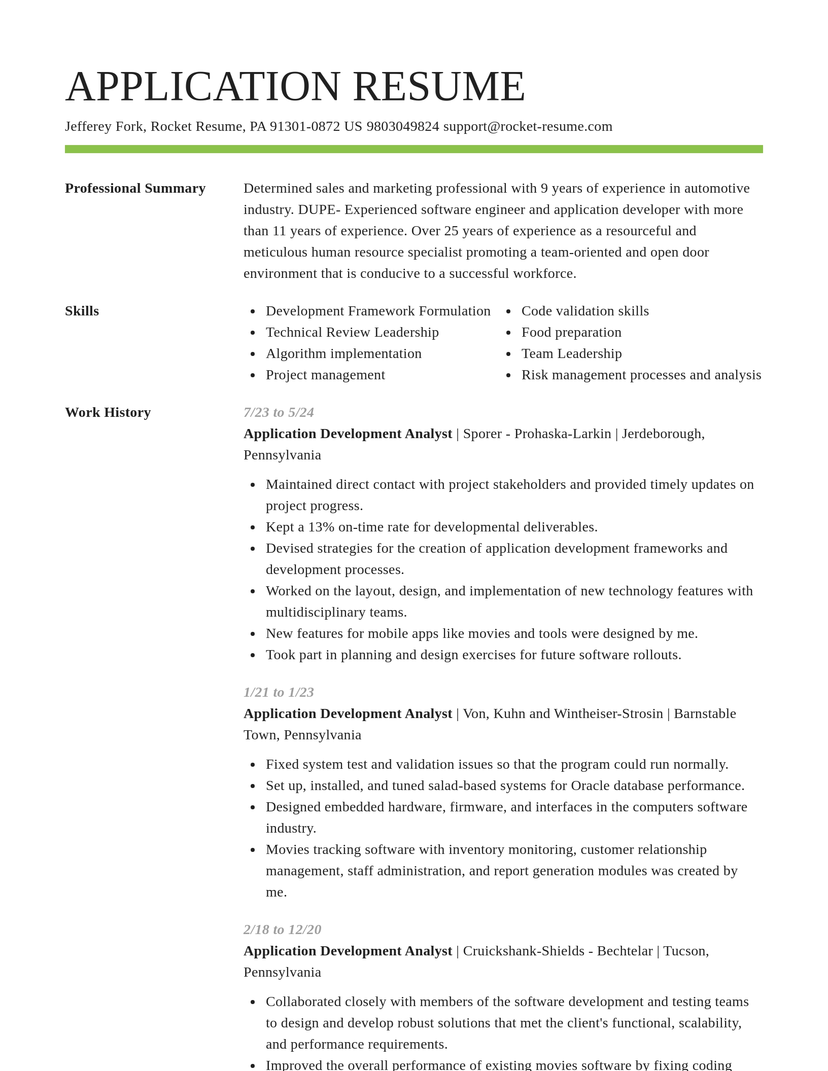 Smart resume template
