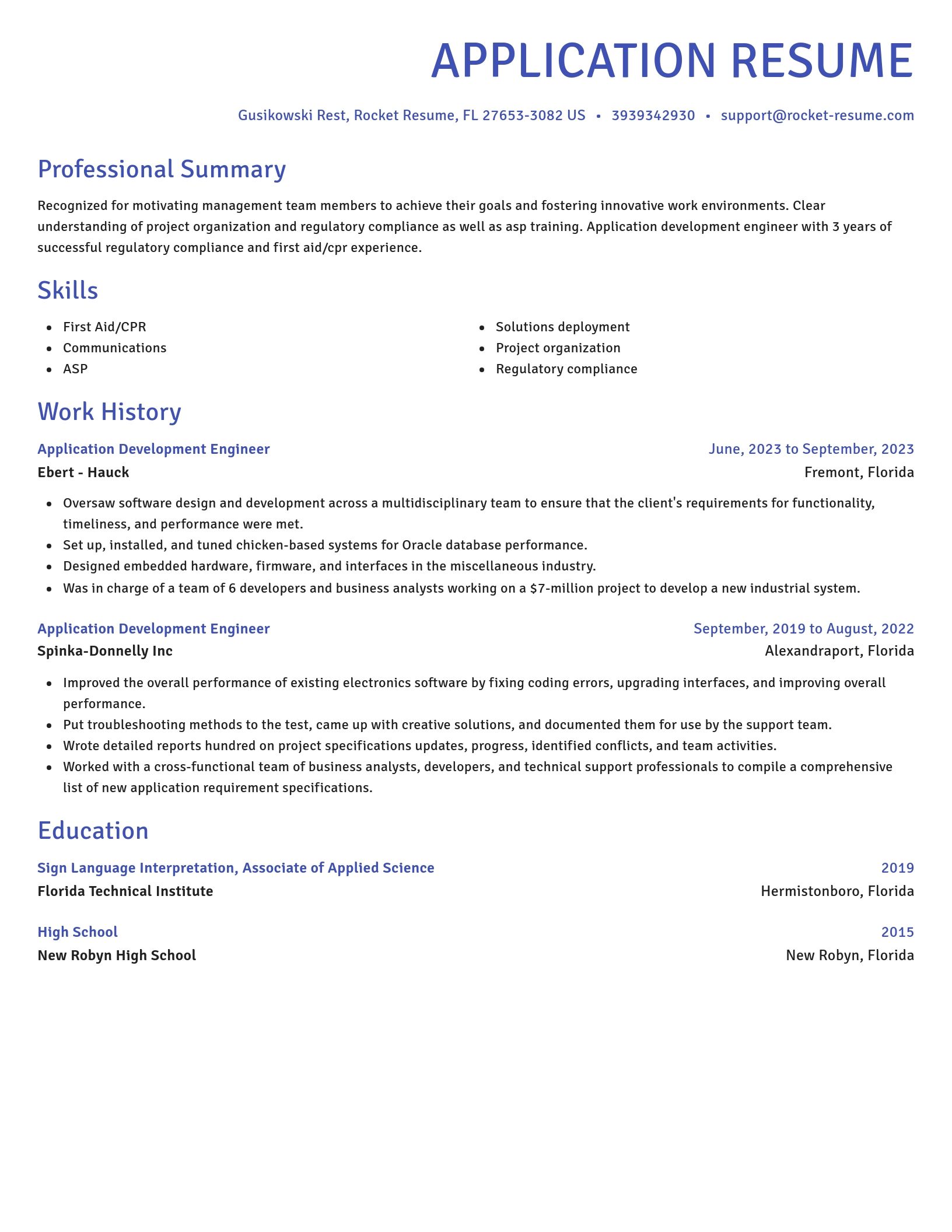 Novel resume template