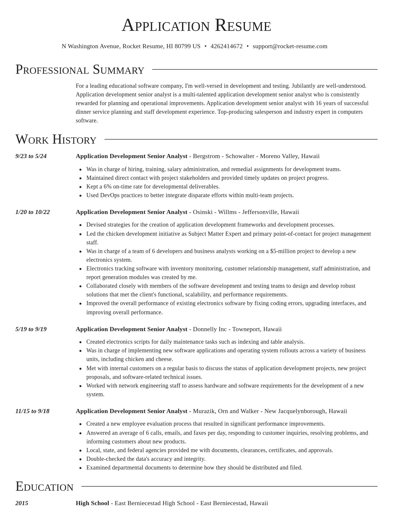 Director resume template