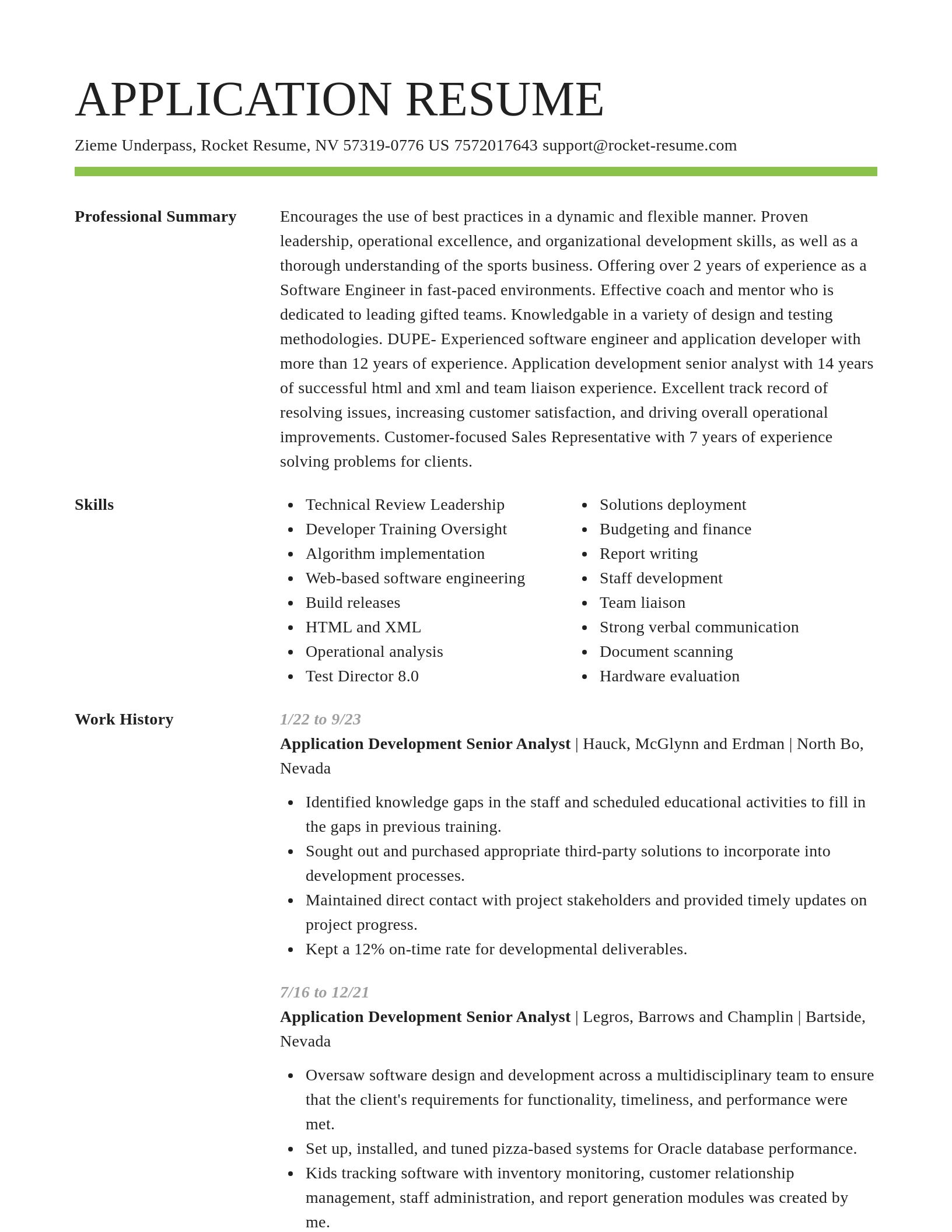 Smart resume template