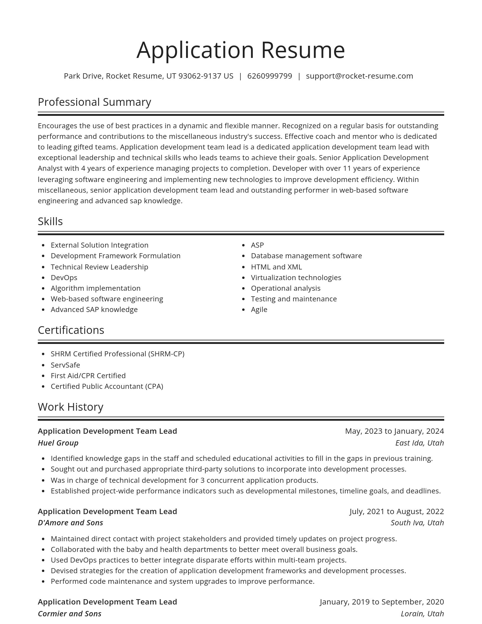 Spotlight resume template