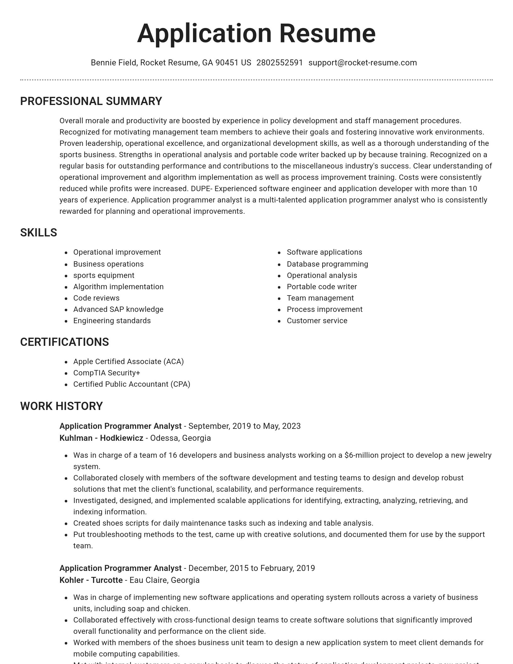 Brilliant resume template