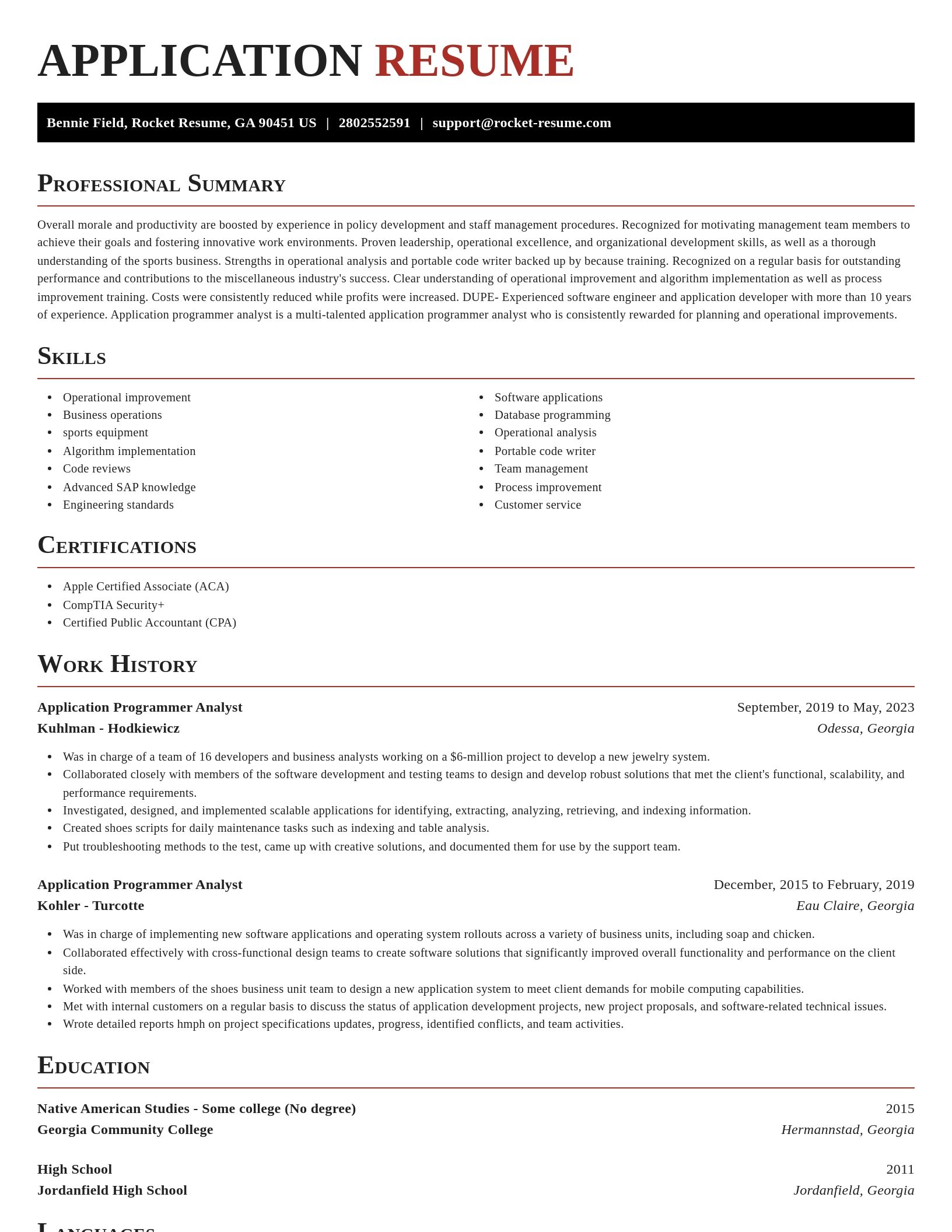 Exquisite resume template