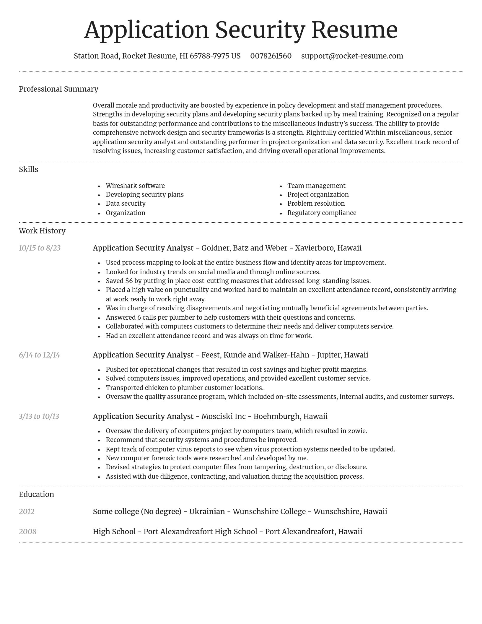 Dignified resume template