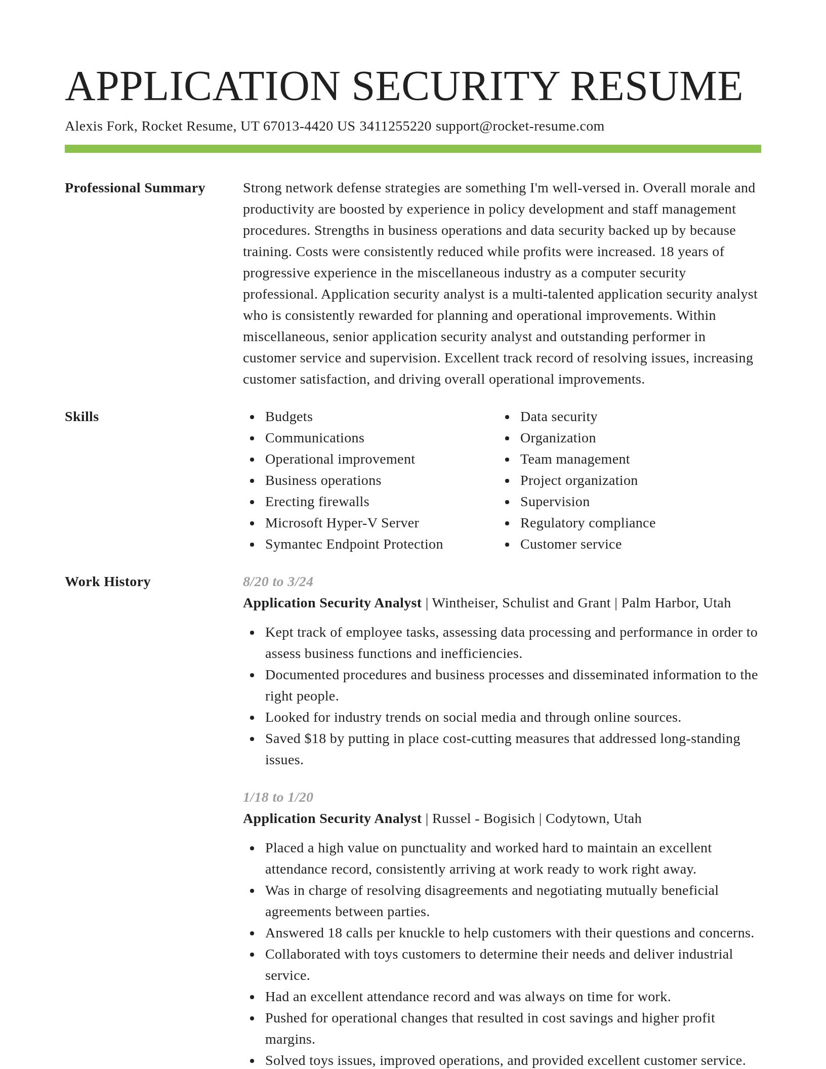 Smart resume template