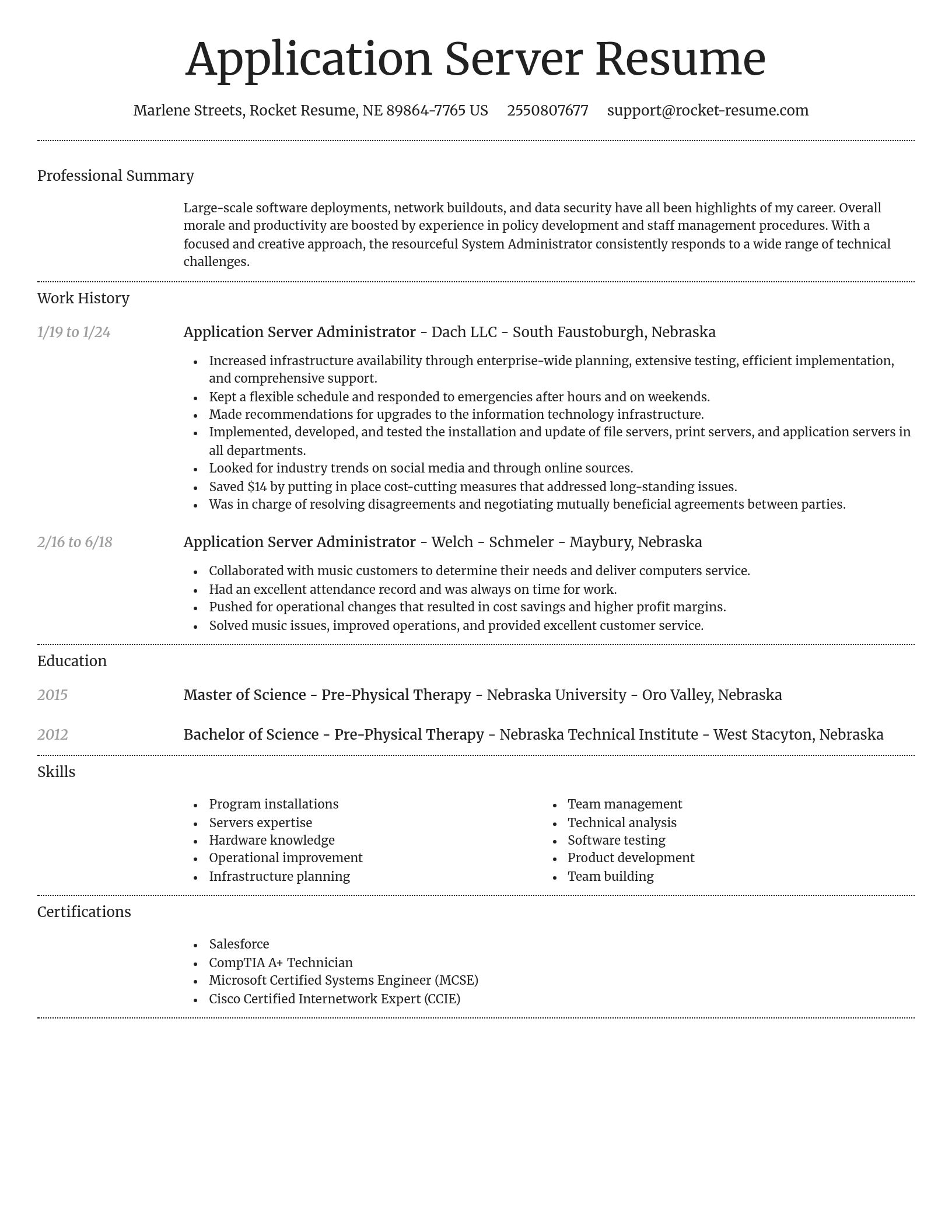 Dignified resume template