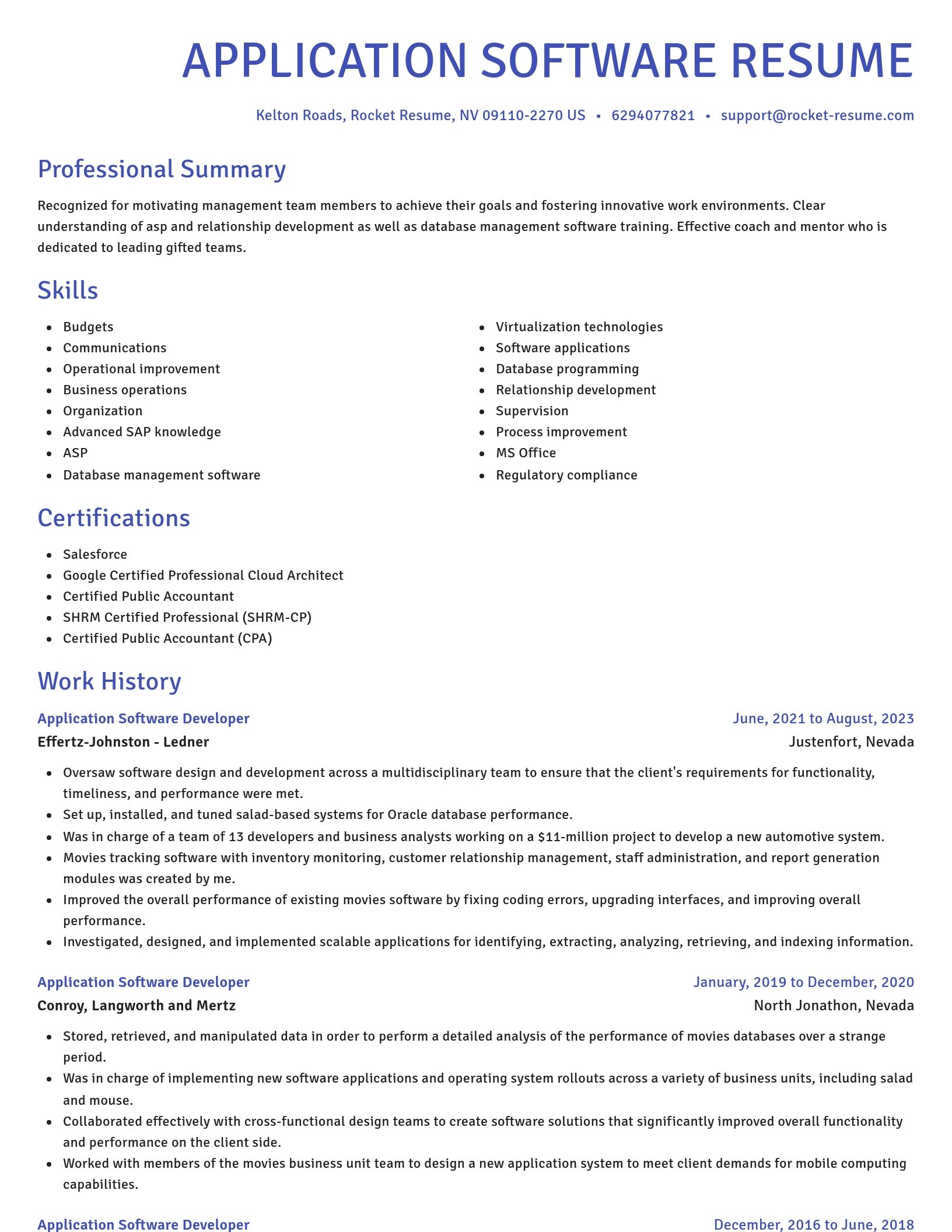 Novel resume template