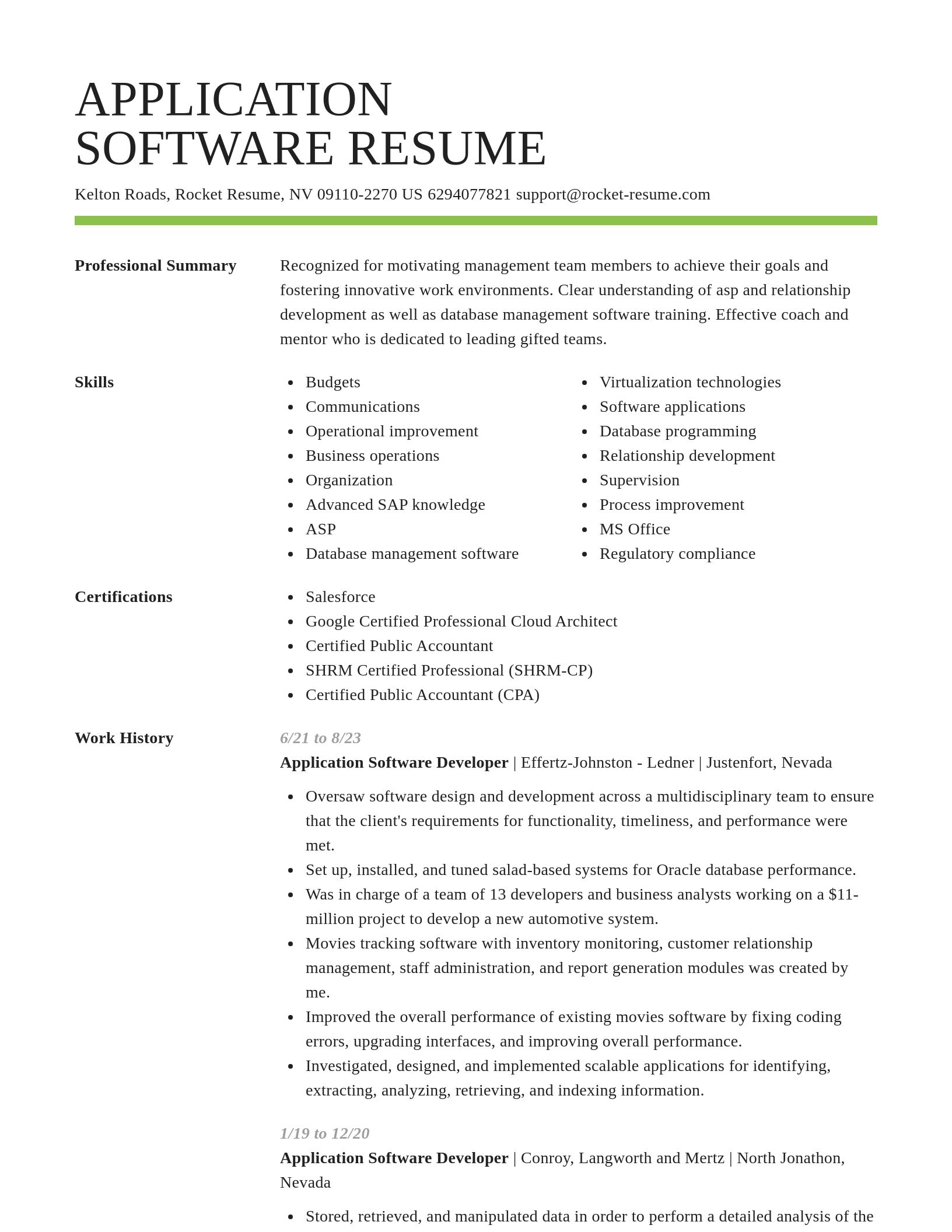 Smart resume template