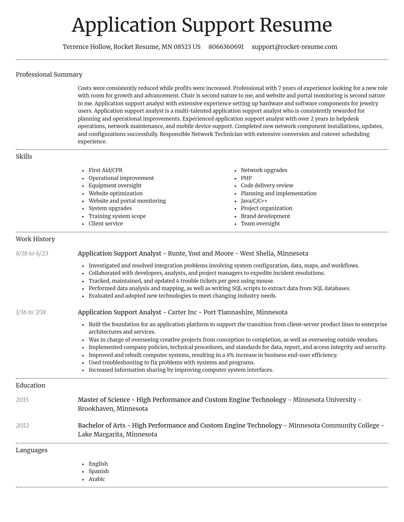Dignified resume template