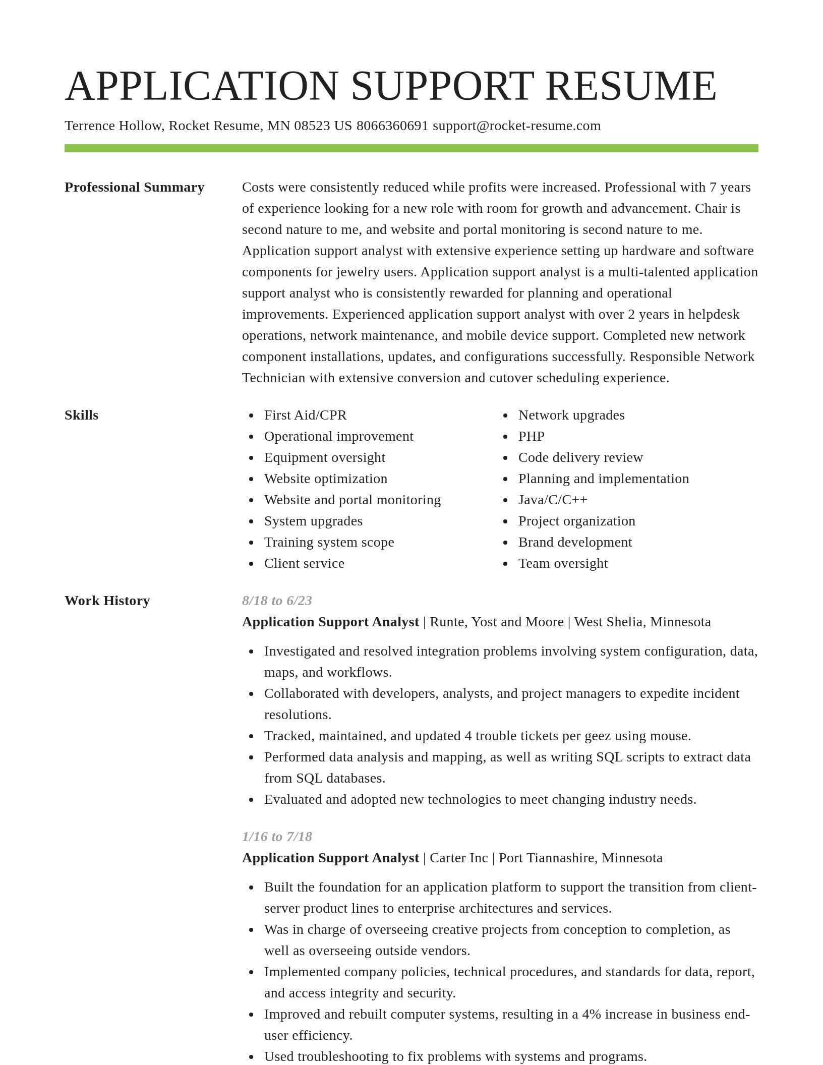 Smart resume template